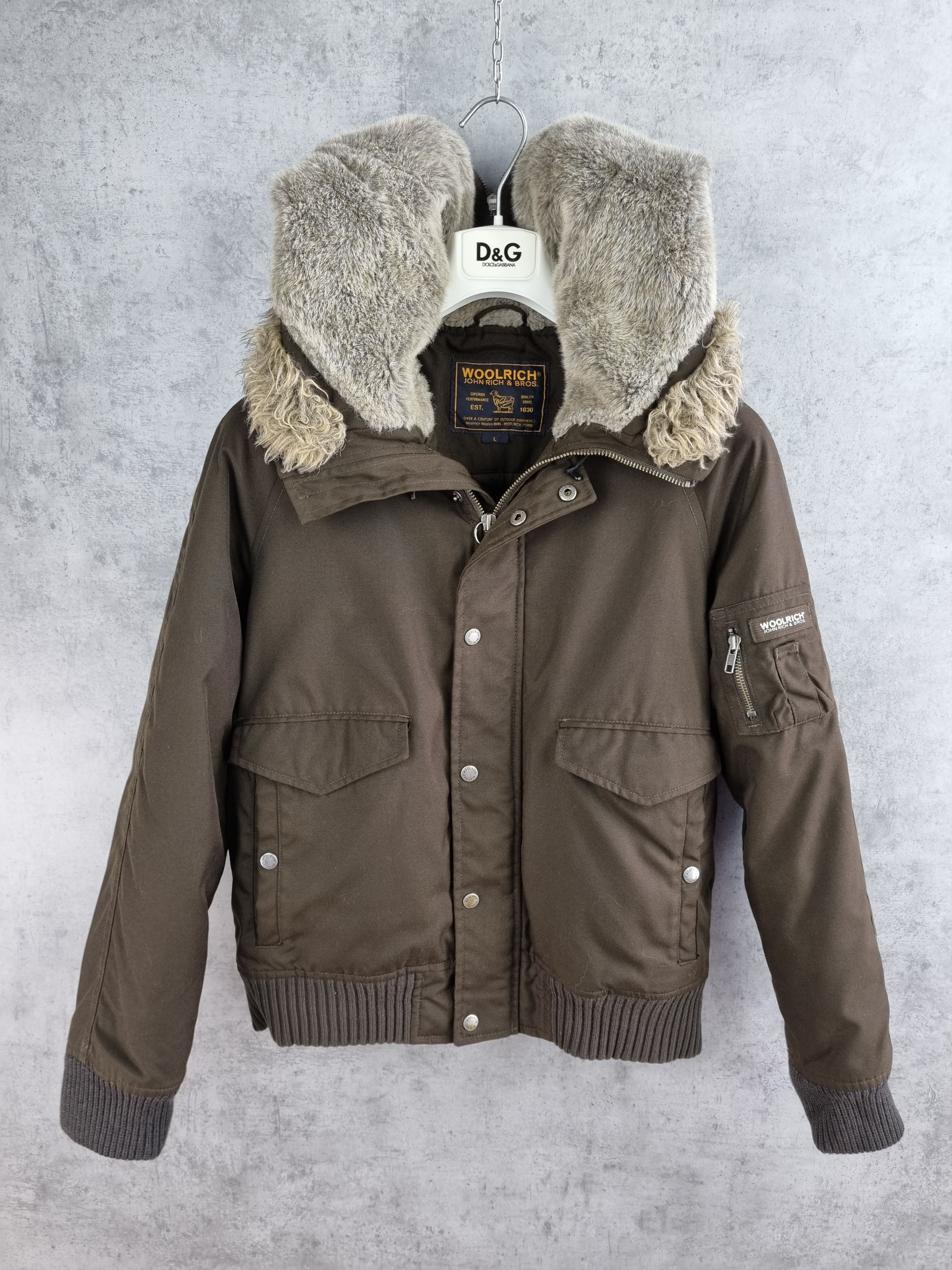 Vintage × Woolrich Woolen Mills 90s Woolrich Thermolite Bomber Fur Hood Vintage Jacket Size L / US 10 / IT 46 - 2 Thumbnail