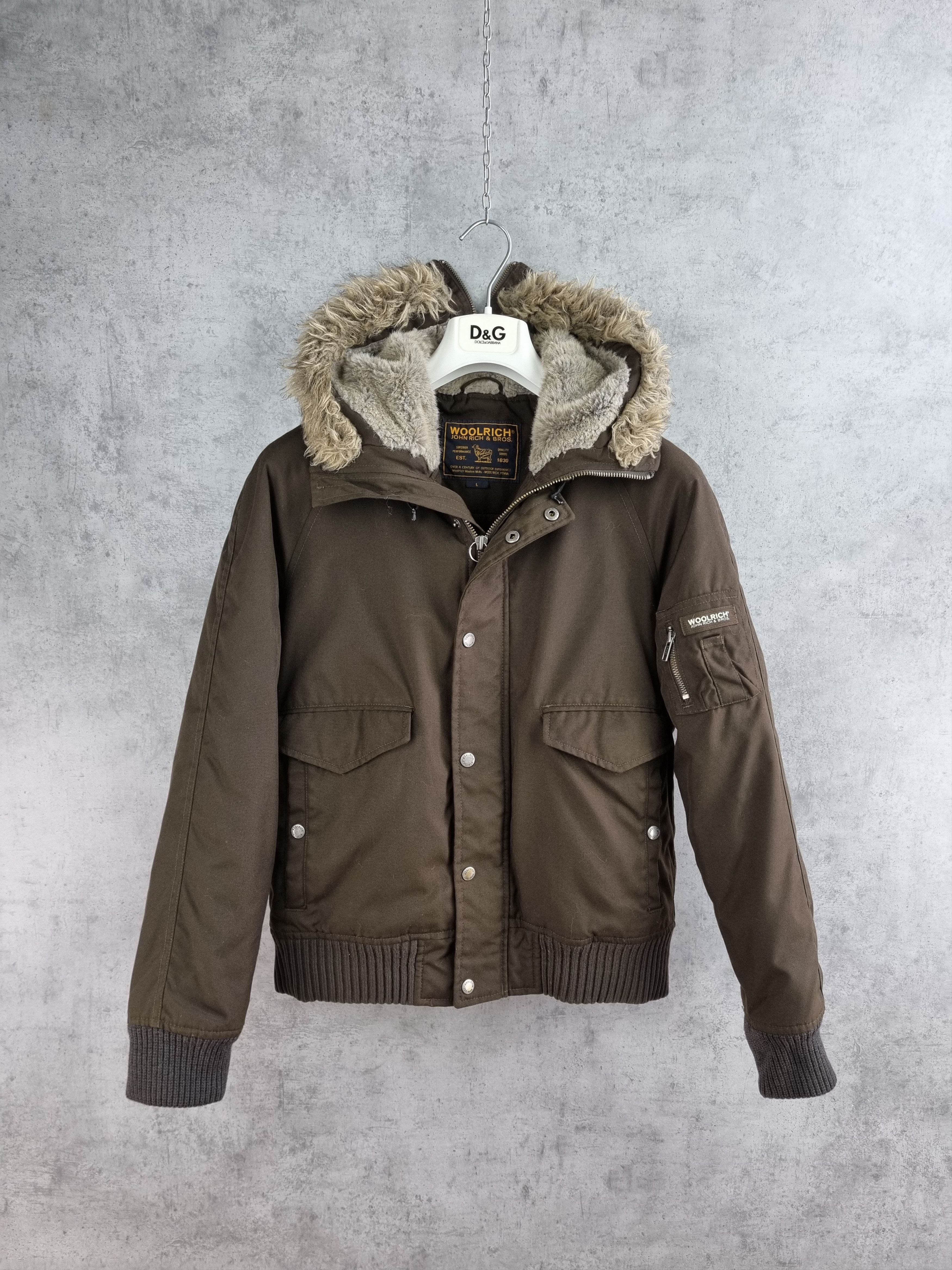 Vintage × Woolrich Woolen Mills 90s Woolrich Thermolite Bomber Fur Hood Vintage Jacket Size L / US 10 / IT 46 - 3 Thumbnail