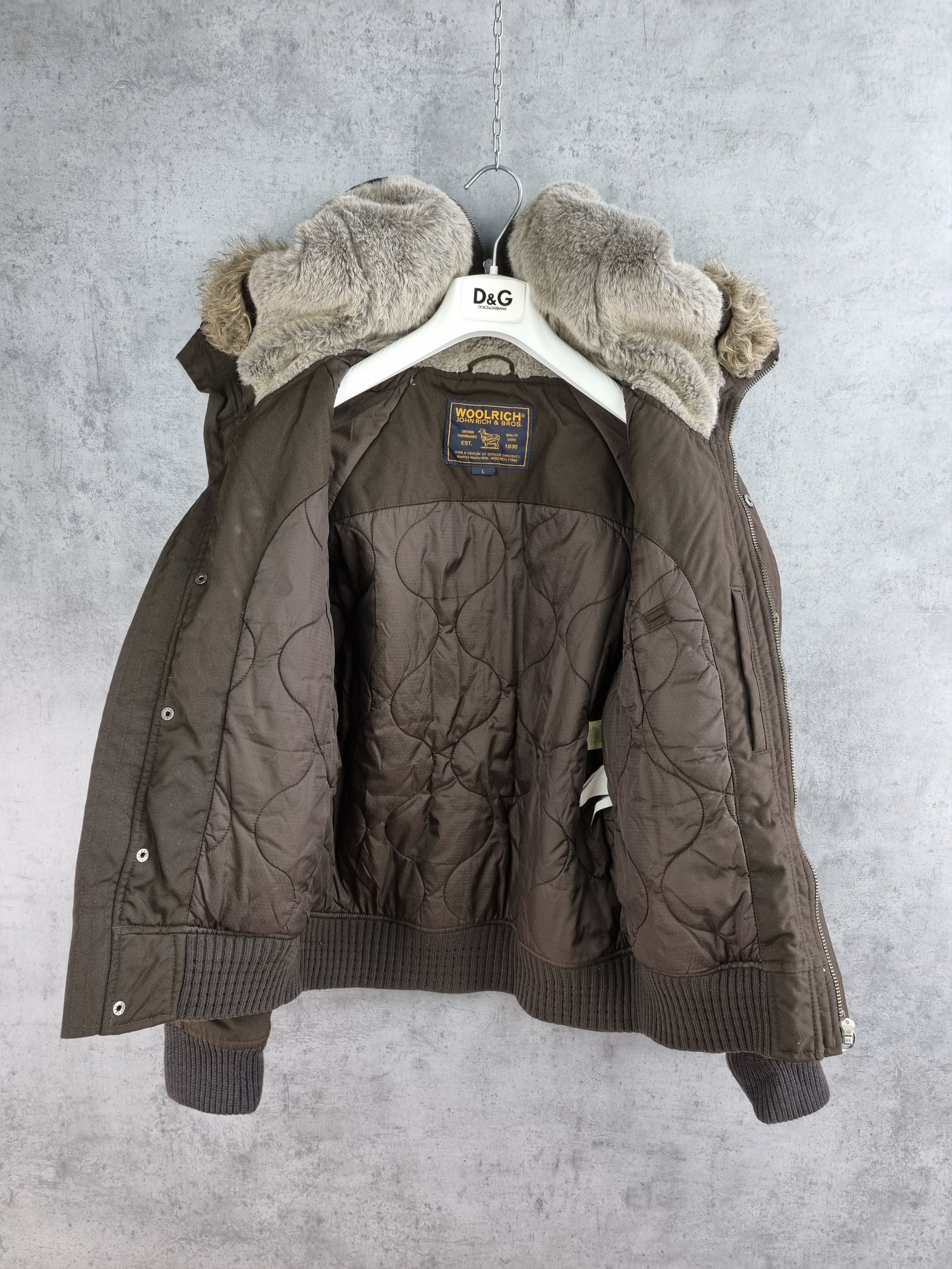 Vintage × Woolrich Woolen Mills 90s Woolrich Thermolite Bomber Fur Hood Vintage Jacket Size L / US 10 / IT 46 - 6 Thumbnail