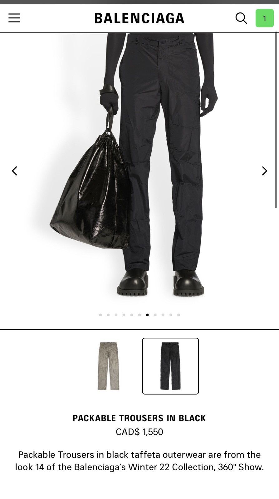 Balenciaga Balenciaga Packable Trousers Size US 34 / EU 50 - 10 Thumbnail