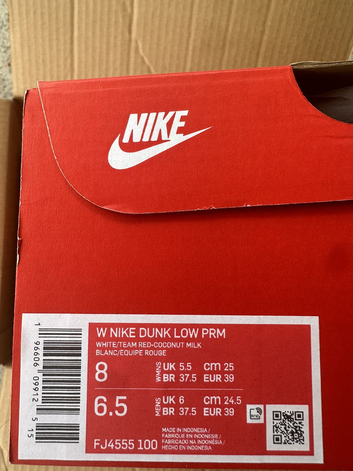 Nike Nike Dunk Low Team Red Size US 6.5 / EU 39-40 - 8 Thumbnail