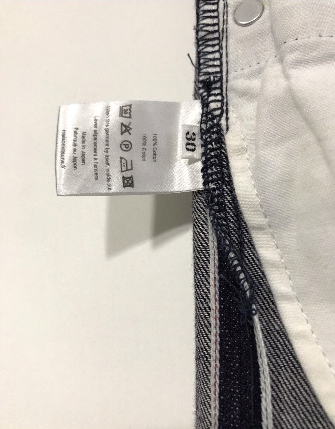 Maison Kitsune Raw Denim Selvedge Jeans Size US 30 / EU 46 - 6 Thumbnail