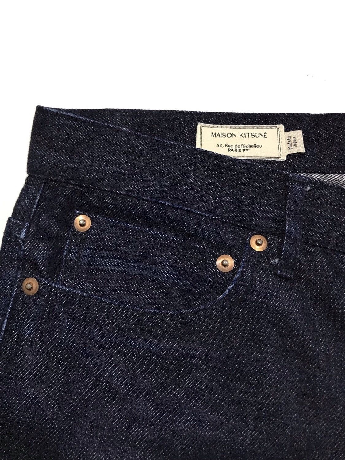 Maison Kitsune Raw Denim Selvedge Jeans Size US 30 / EU 46 - 5 Thumbnail