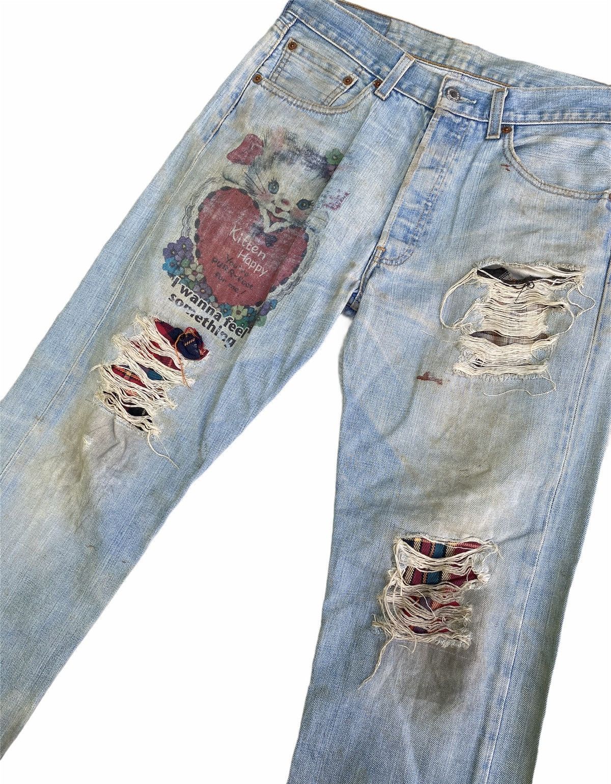 Levi's × Vintage Vintage Levi's Distressed Denim Custom Made Size US 30 / EU 46 - 4 Thumbnail