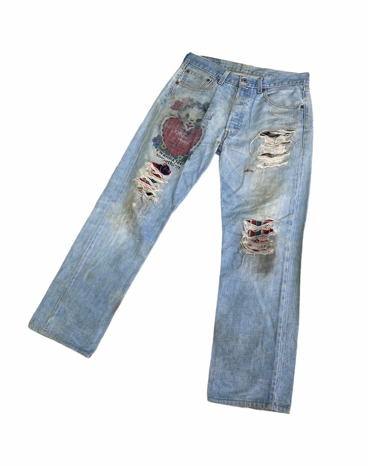 Levi's × Vintage Vintage Levi's Distressed Denim Custom Made Size US 30 / EU 46 - 2 Thumbnail