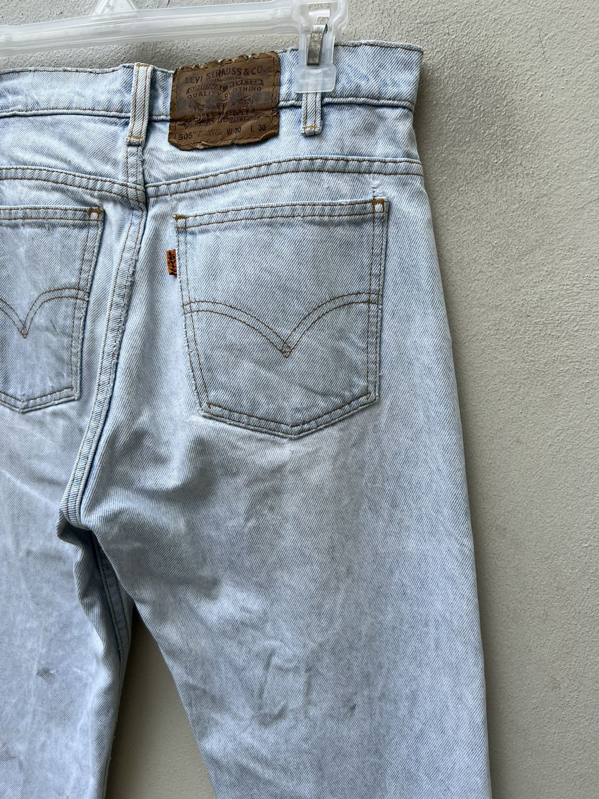 Levi's × Needles × Vintage Vintage 1996 Levi’s 505 Fade Light Blue Stains Denim Jeans Size US 30 / EU 46 - 21 Thumbnail
