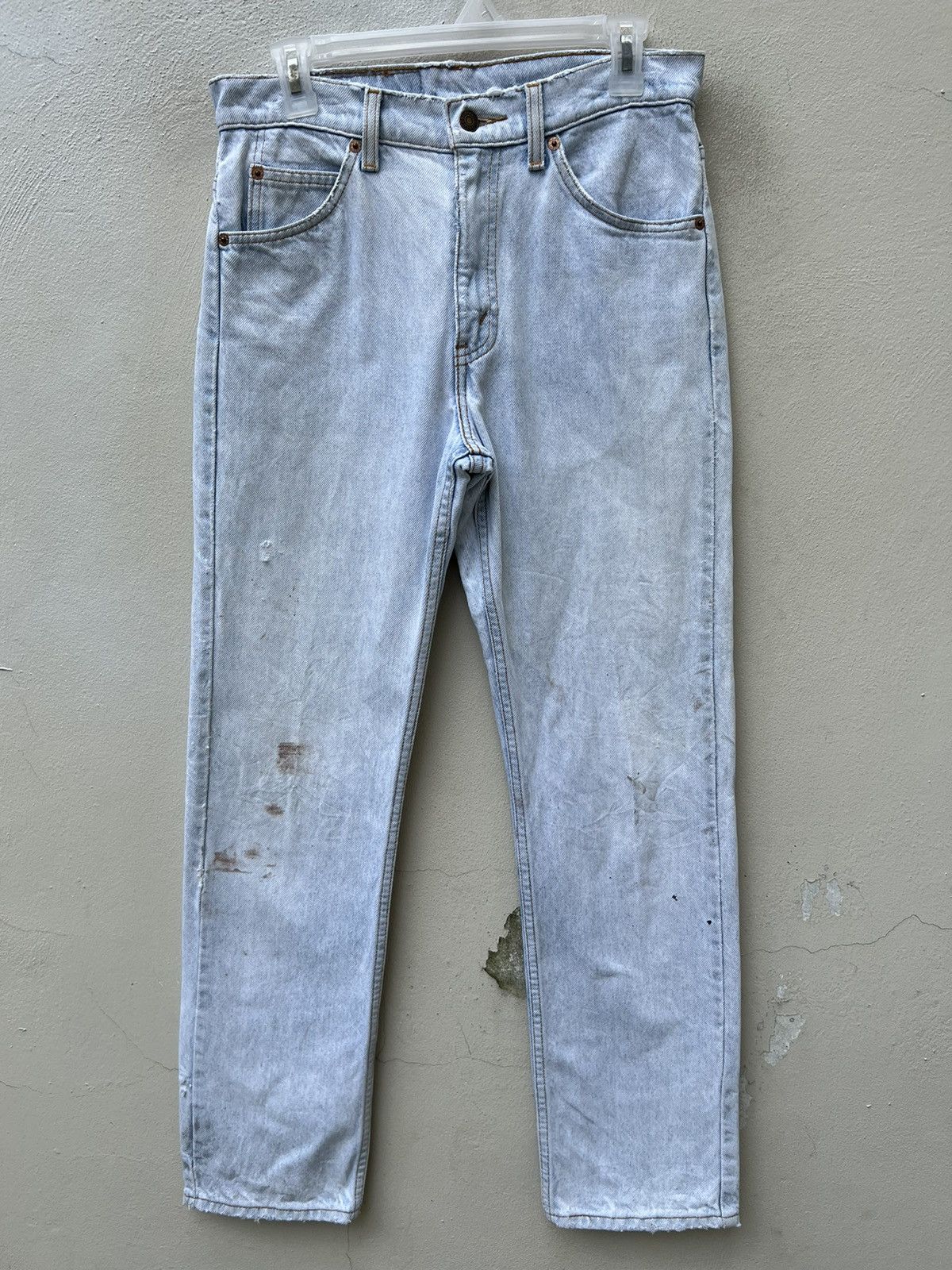 Levi's × Needles × Vintage Vintage 1996 Levi’s 505 Fade Light Blue Stains Denim Jeans Size US 30 / EU 46 - 6 Thumbnail