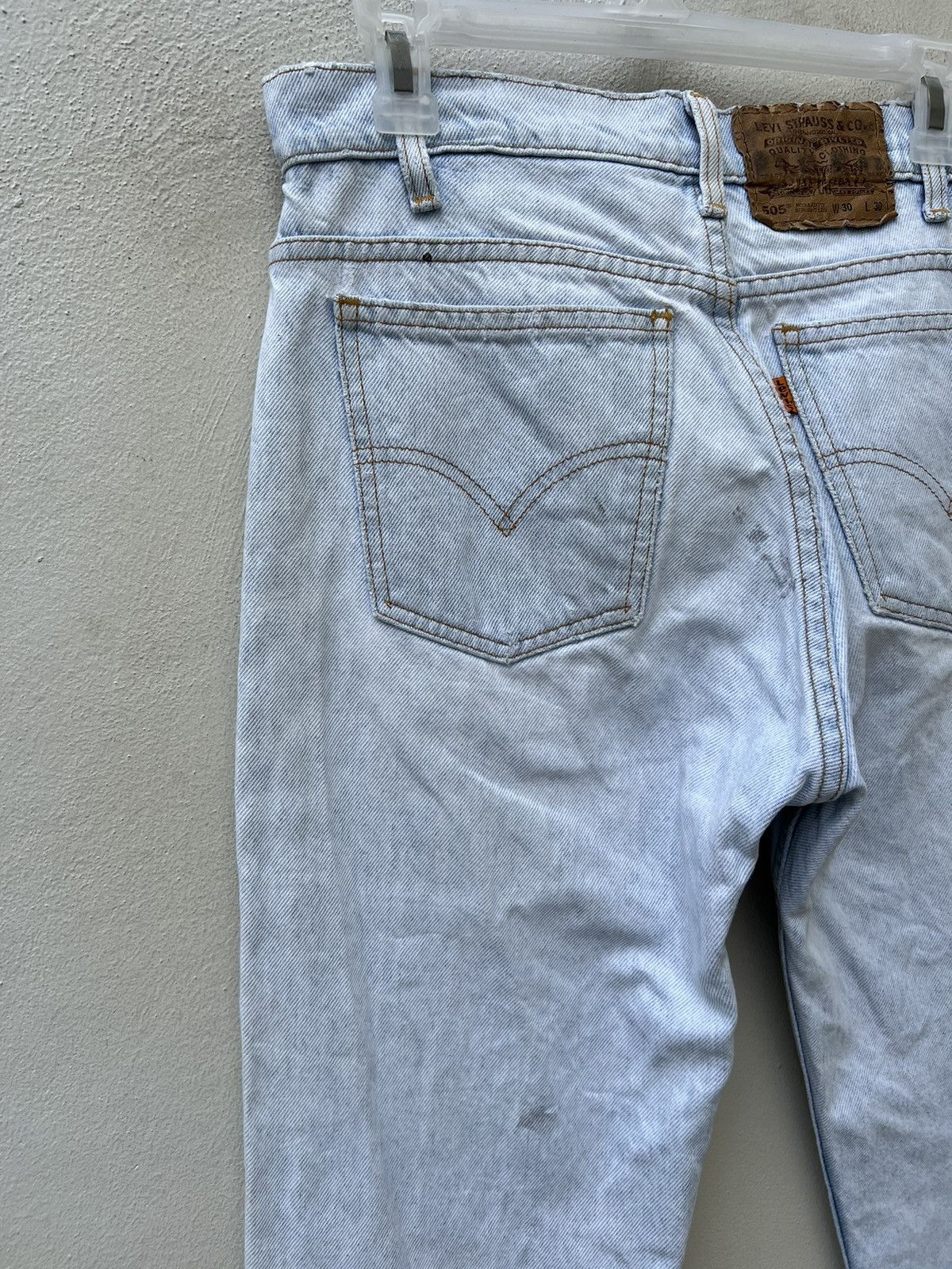 Levi's × Needles × Vintage Vintage 1996 Levi’s 505 Fade Light Blue Stains Denim Jeans Size US 30 / EU 46 - 18 Thumbnail