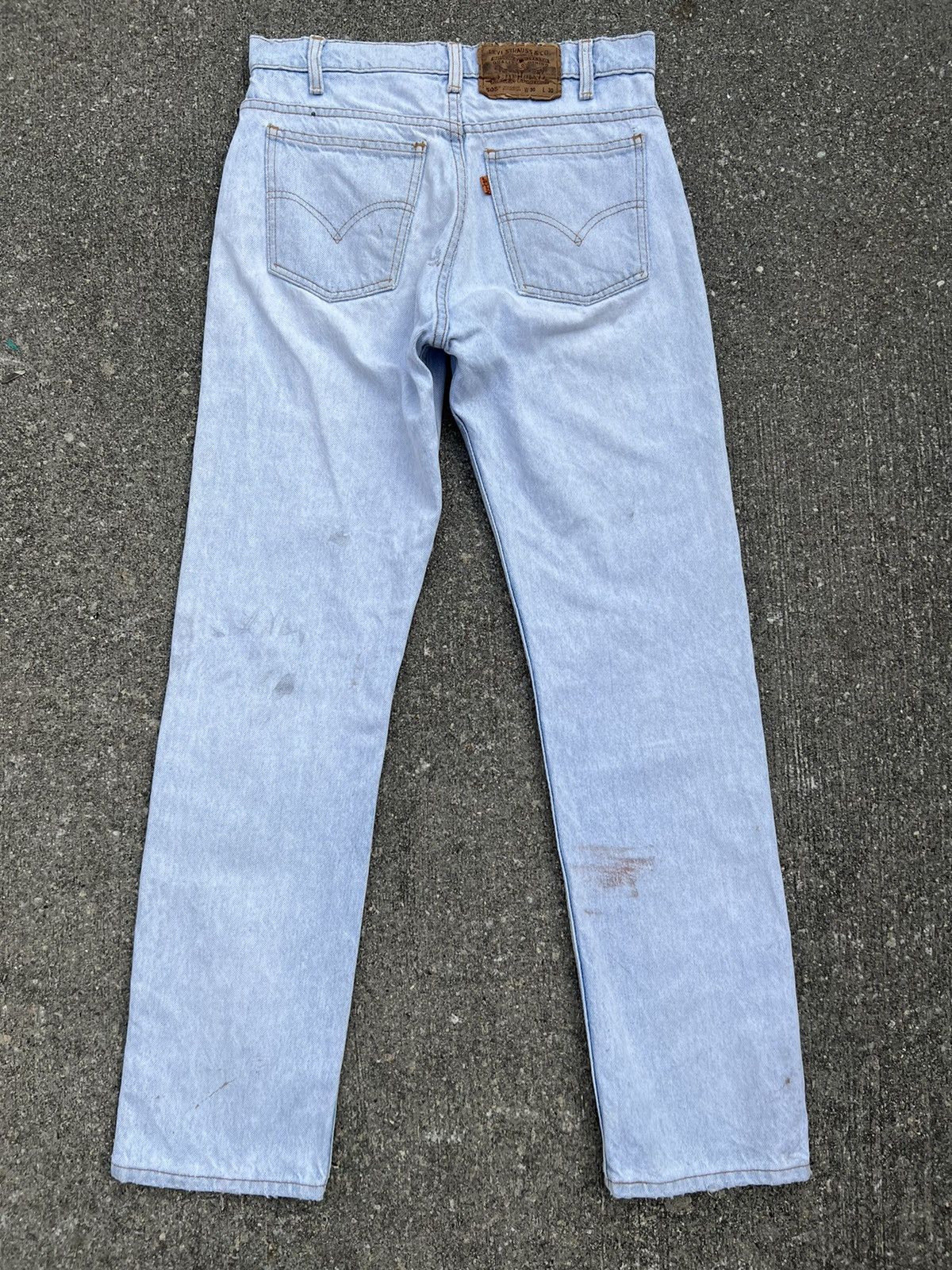 Levi's × Needles × Vintage Vintage 1996 Levi’s 505 Fade Light Blue Stains Denim Jeans Size US 30 / EU 46 - 5 Thumbnail