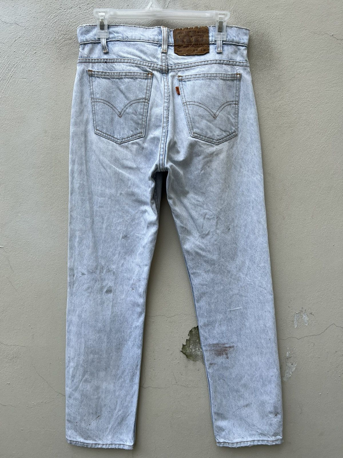Levi's × Needles × Vintage Vintage 1996 Levi’s 505 Fade Light Blue Stains Denim Jeans Size US 30 / EU 46 - 17 Thumbnail