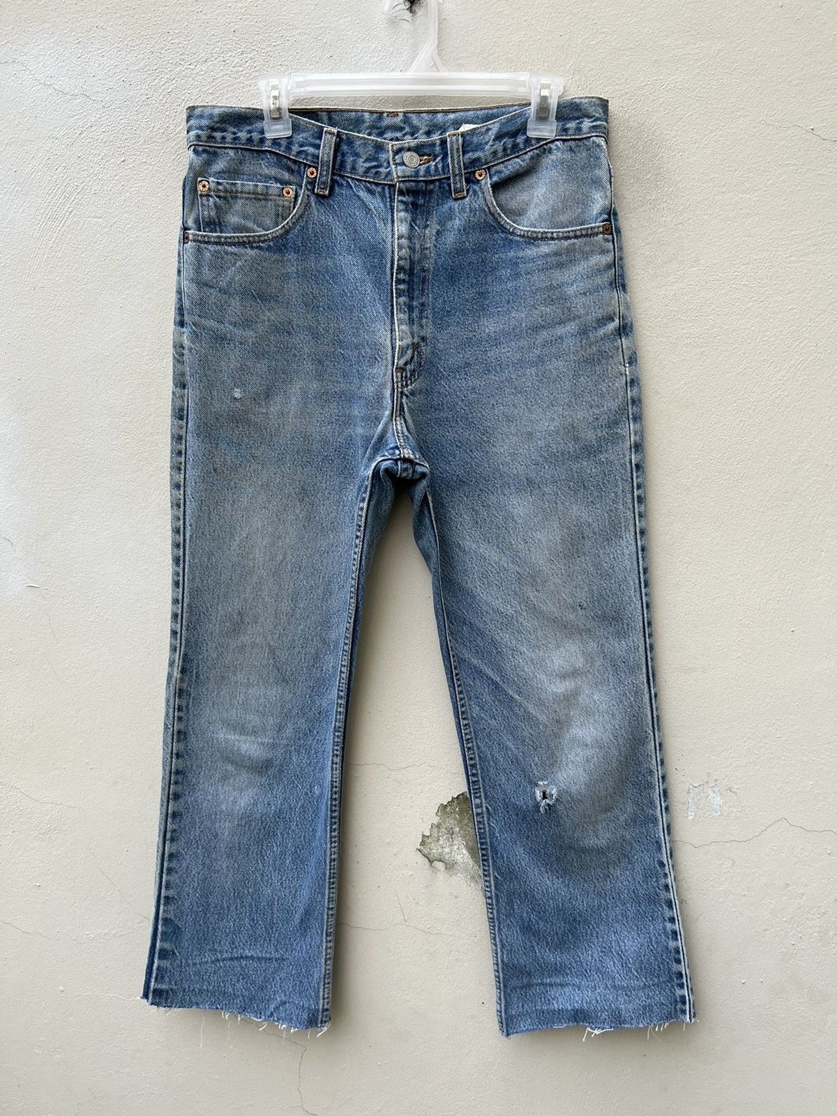 Levi's Vintage 90s Levi’s 517 Faded Denim Cropped Flare Jeans R1 Size US 33 - 3 Thumbnail