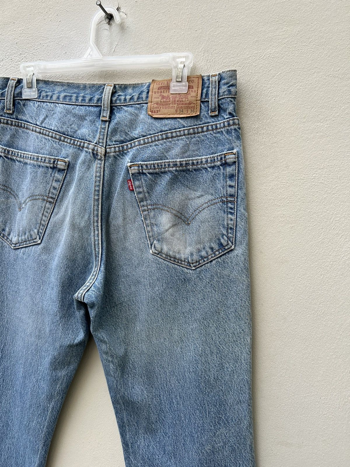Levi's Vintage 90s Levi’s 517 Faded Denim Cropped Flare Jeans R1 Size US 33 - 14 Thumbnail