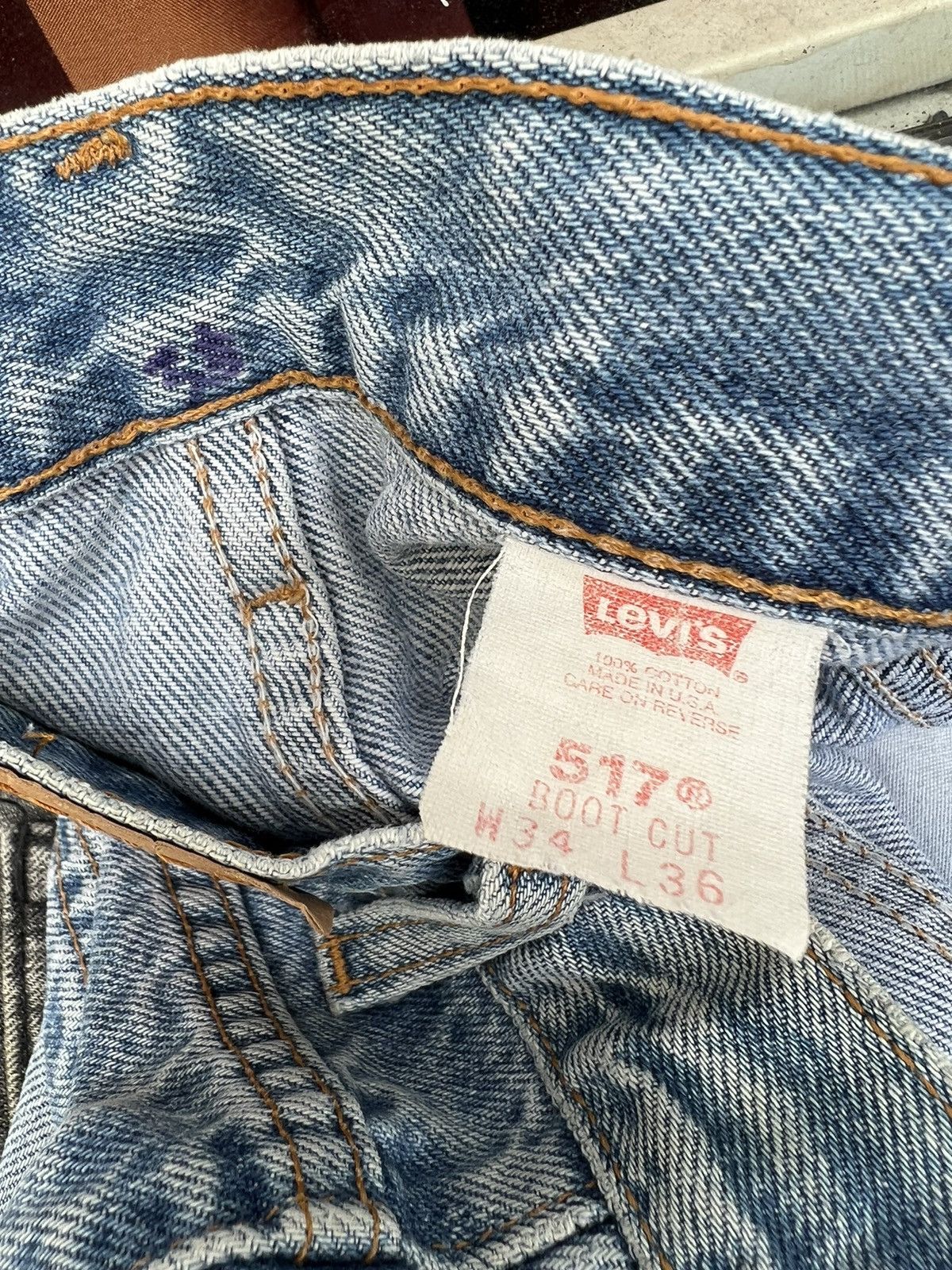 Levi's Vintage 90s Levi’s 517 Faded Denim Cropped Flare Jeans R1 Size US 33 - 18 Thumbnail