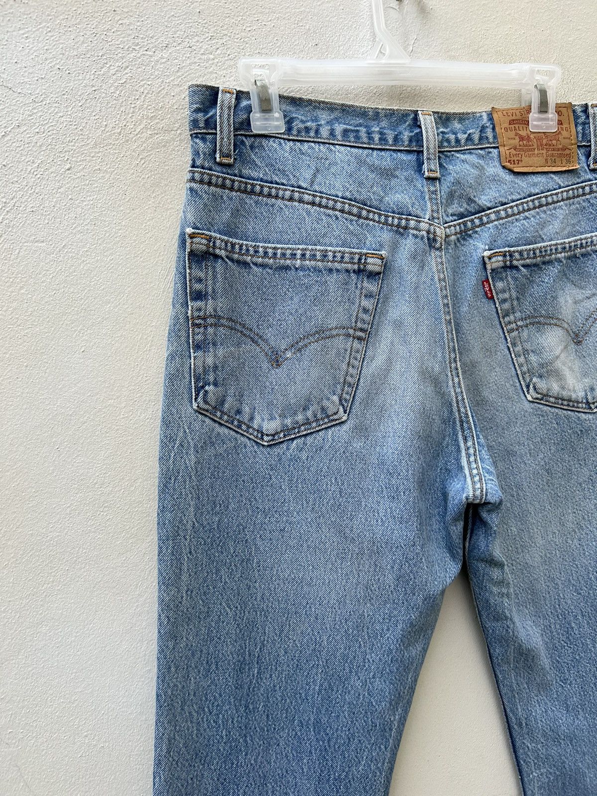 Levi's Vintage 90s Levi’s 517 Faded Denim Cropped Flare Jeans R1 Size US 33 - 12 Thumbnail