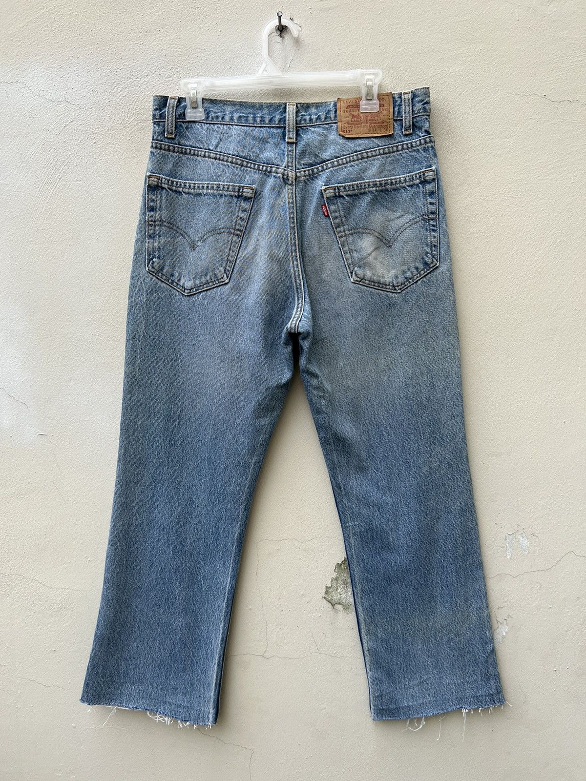 Levi's Vintage 90s Levi’s 517 Faded Denim Cropped Flare Jeans R1 Size US 33 - 11 Thumbnail