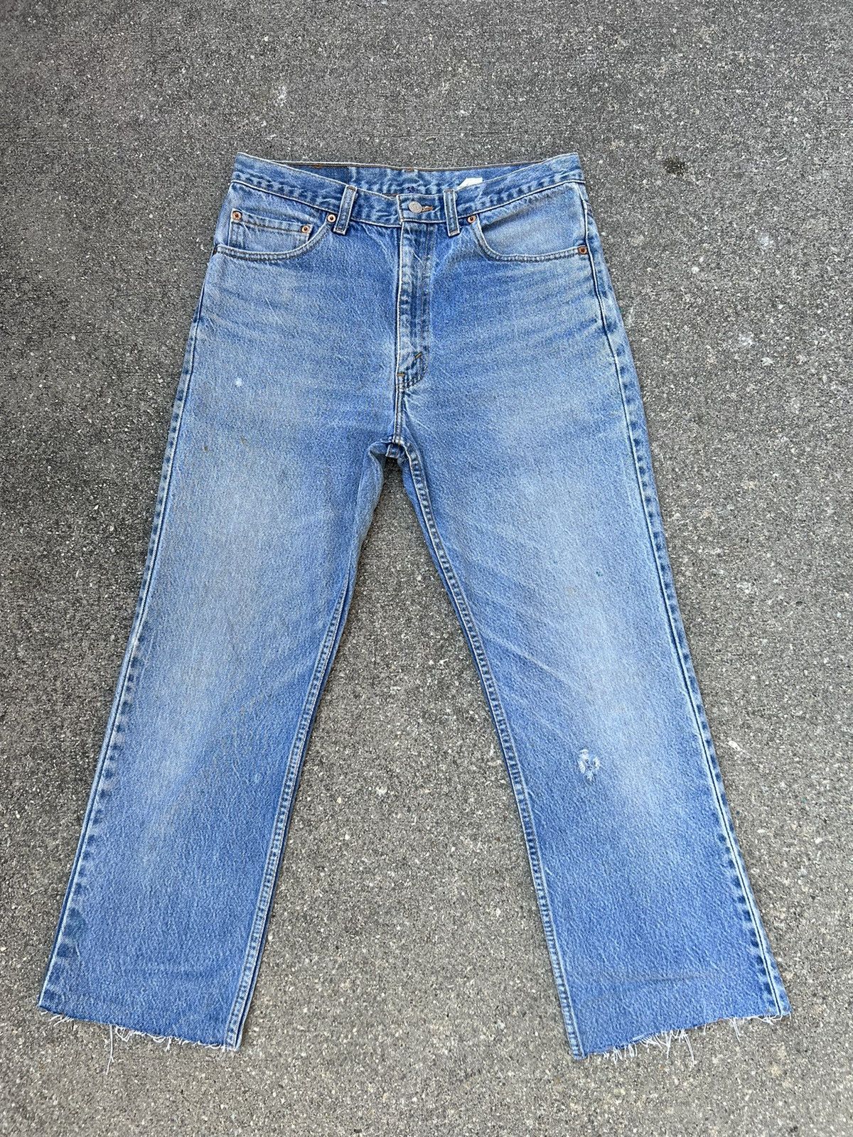 Levi's Vintage 90s Levi’s 517 Faded Denim Cropped Flare Jeans R1 Size US 33 - 1 Thumbnail