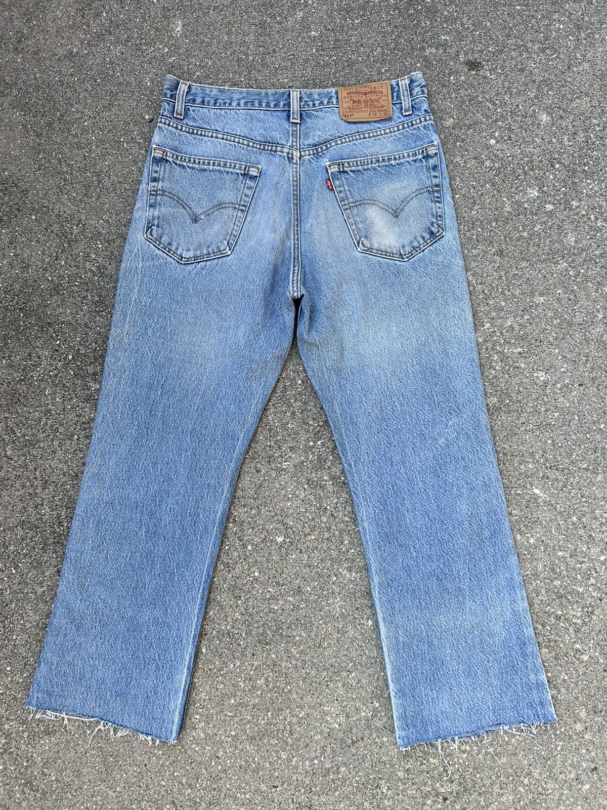 Levi's Vintage 90s Levi’s 517 Faded Denim Cropped Flare Jeans R1 Size US 33 - 2 Thumbnail