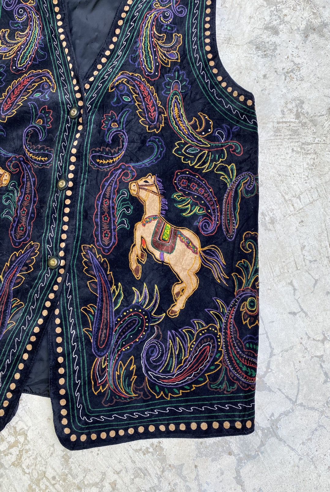 Designer × Japanese Brand × Vintage Leomarina Cardigan Embroidery Velveteen Vest Jacket Size US M / EU 48-50 / 2 - 3 Thumbnail