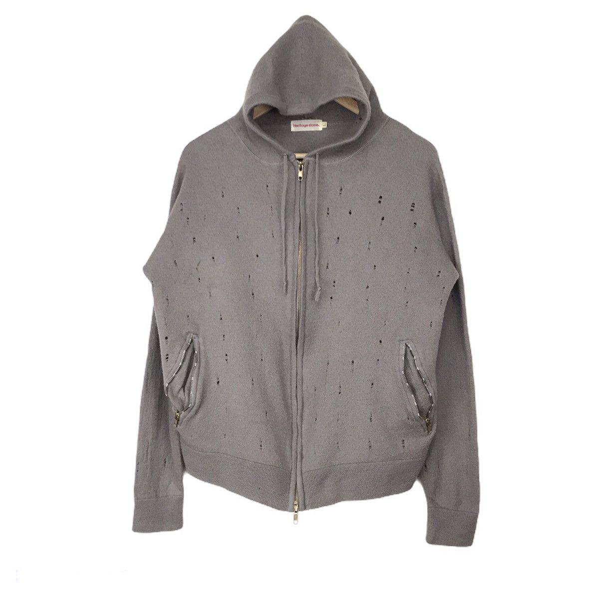 14th Addiction × KMRii Heritage trashed hoodie wool distressed ripped Vuja De Size US L / EU 52-54 / 3 - 2 Thumbnail