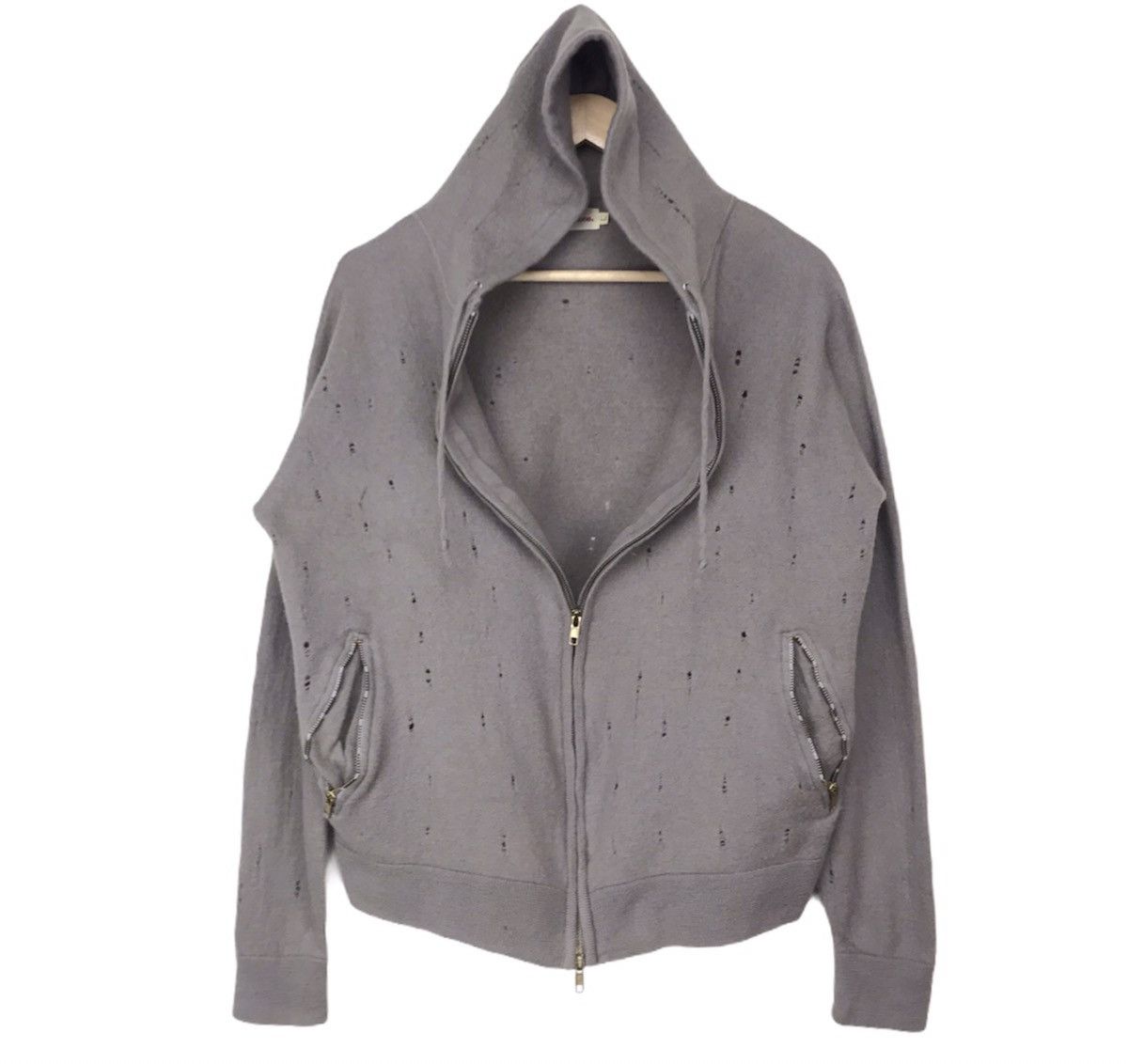 14th Addiction × KMRii Heritage trashed hoodie wool distressed ripped Vuja De Size US L / EU 52-54 / 3 - 3 Thumbnail