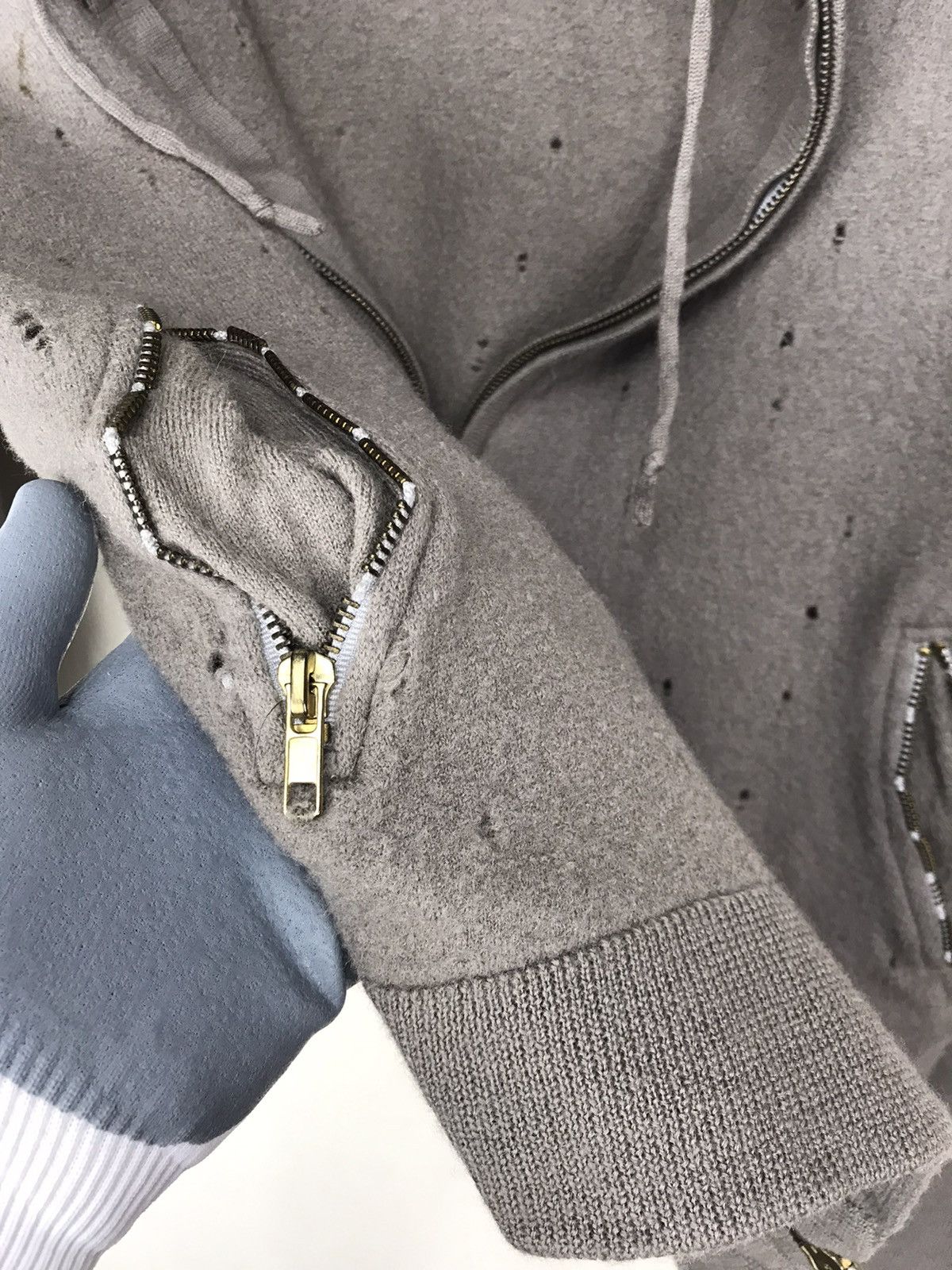 14th Addiction × KMRii Heritage trashed hoodie wool distressed ripped Vuja De Size US L / EU 52-54 / 3 - 9 Thumbnail