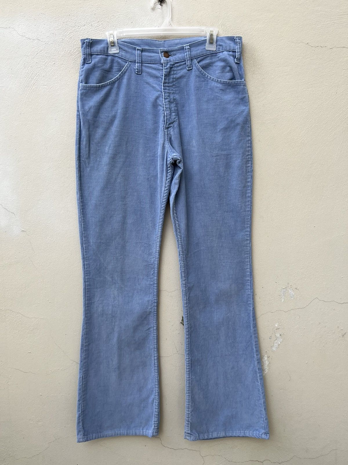 Levi's Vintage 70s Levi’s 646 Fade Light Blue Corduroy Flare Jeans Size US 33 - 6 Thumbnail