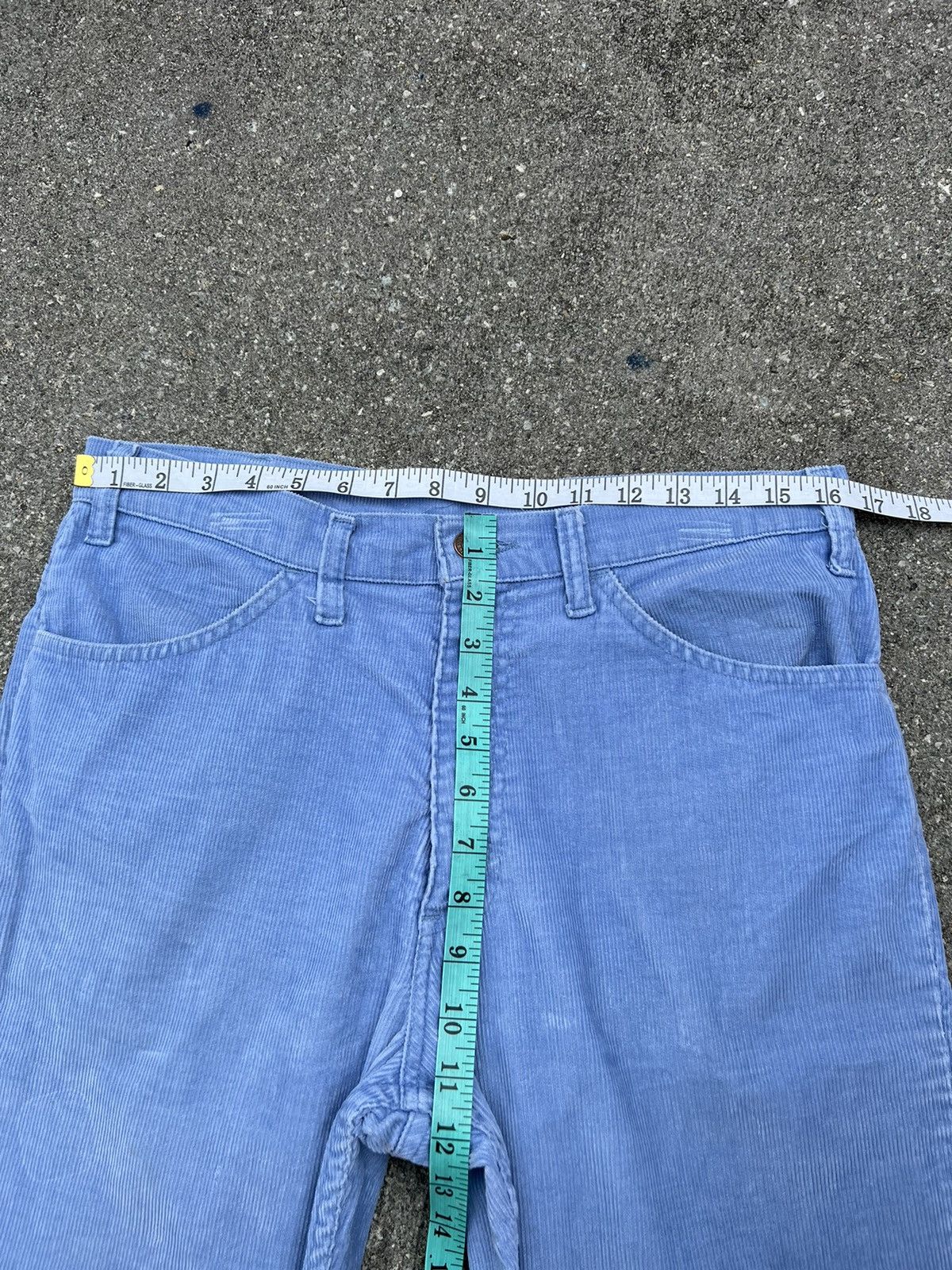 Levi's Vintage 70s Levi’s 646 Fade Light Blue Corduroy Flare Jeans Size US 33 - 2 Thumbnail