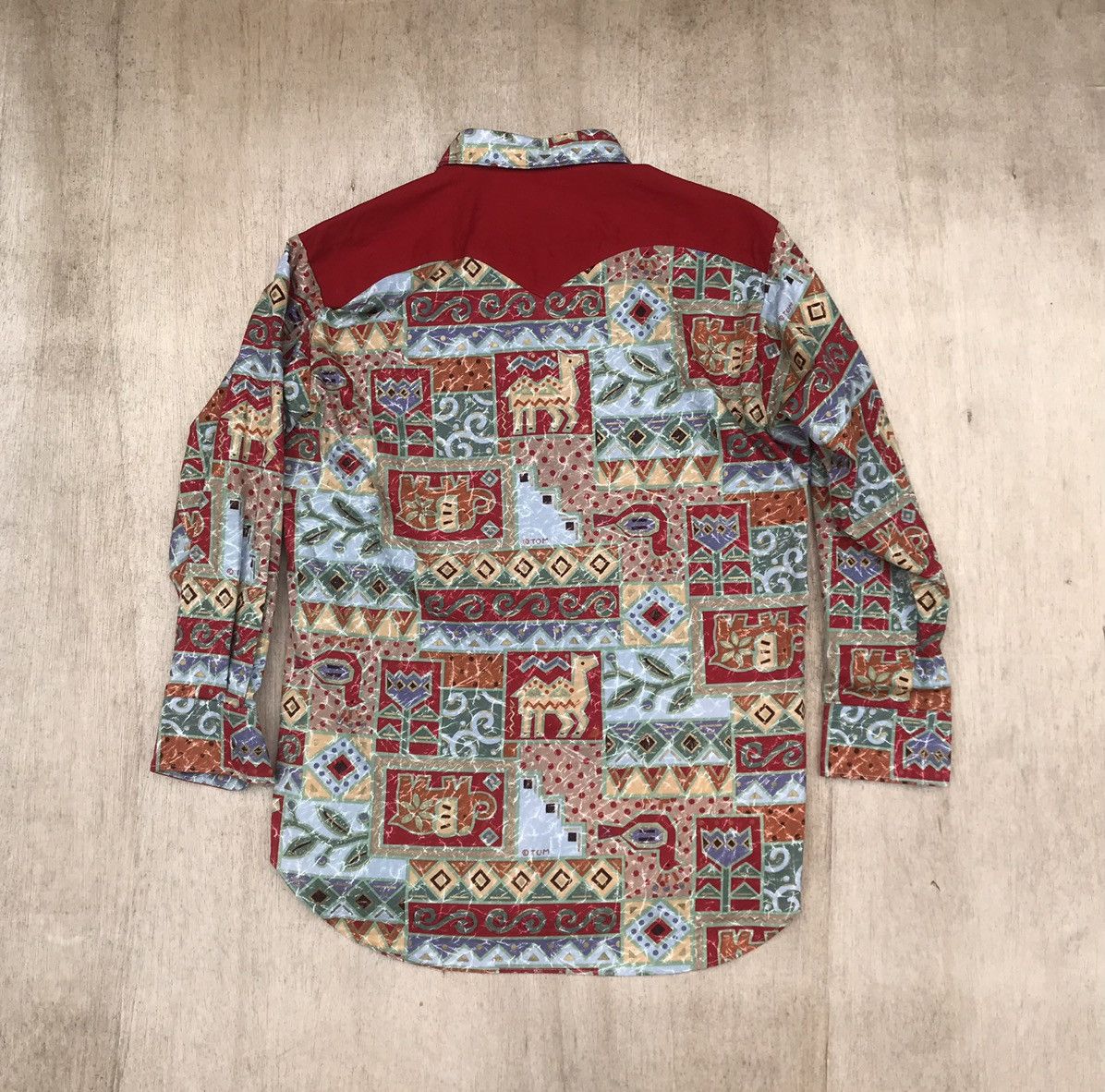 Japanese Brand White horse art multicolor western pearlsnap buttom Size US L / EU 52-54 / 3 - 4 Thumbnail