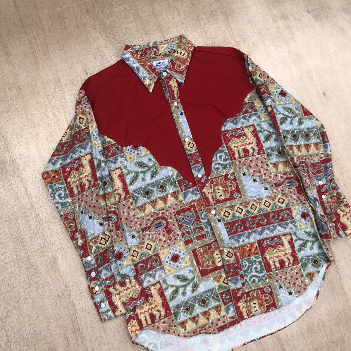 Japanese Brand White horse art multicolor western pearlsnap buttom Size US L / EU 52-54 / 3 - 3 Thumbnail