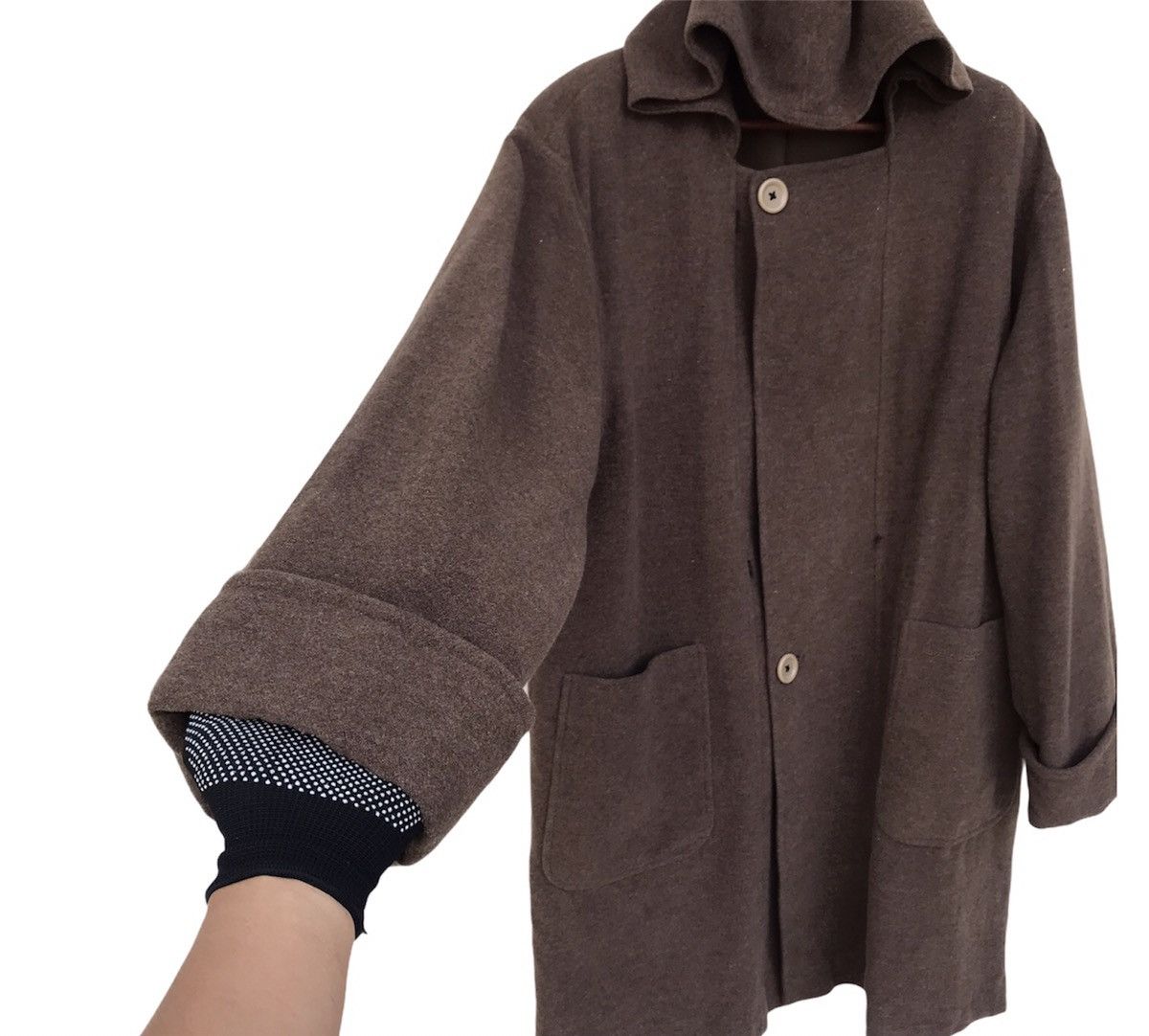 Lancel Vintage Lancel camel brown wool hoodie jacket Size US L / EU 52-54 / 3 - 4 Thumbnail