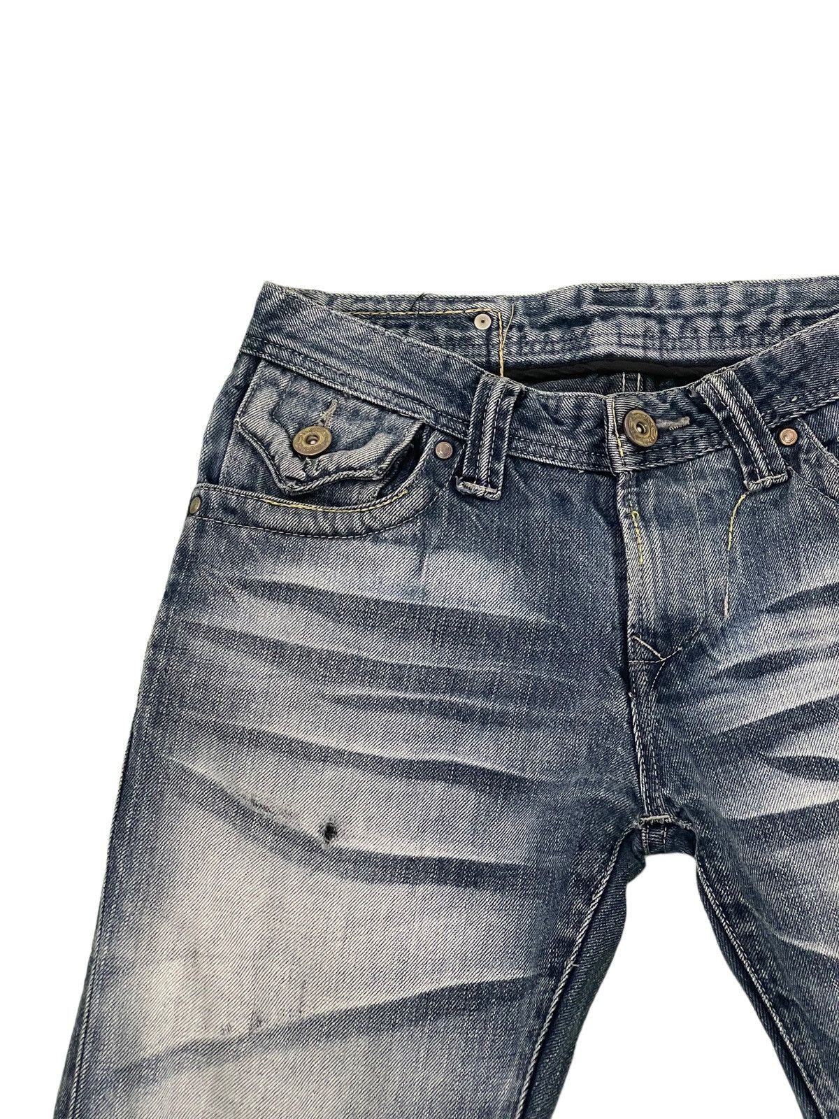 Japanese Brand Flare Jeans Army of No Acid Wash Low Rise Boot Cut 4🟦4 Size US 29 - 17 Thumbnail