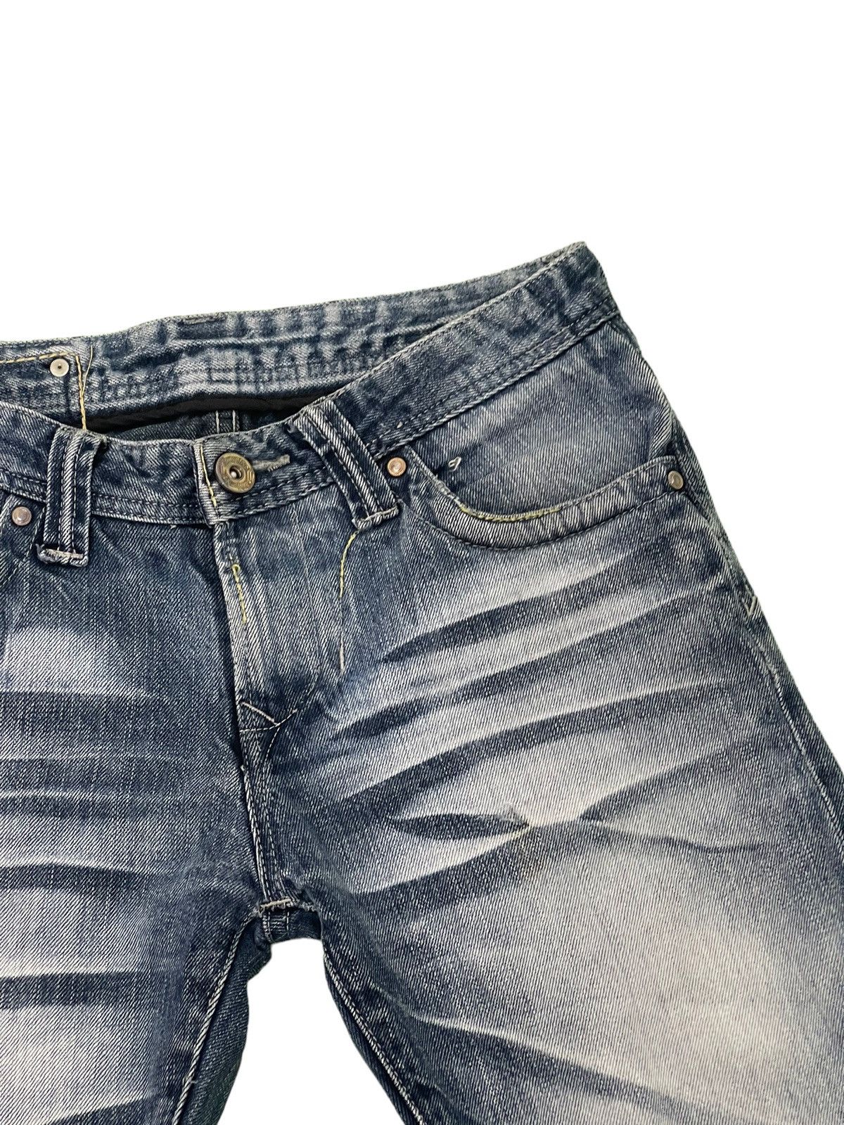 Japanese Brand Flare Jeans Army of No Acid Wash Low Rise Boot Cut 4🟦4 Size US 29 - 18 Thumbnail