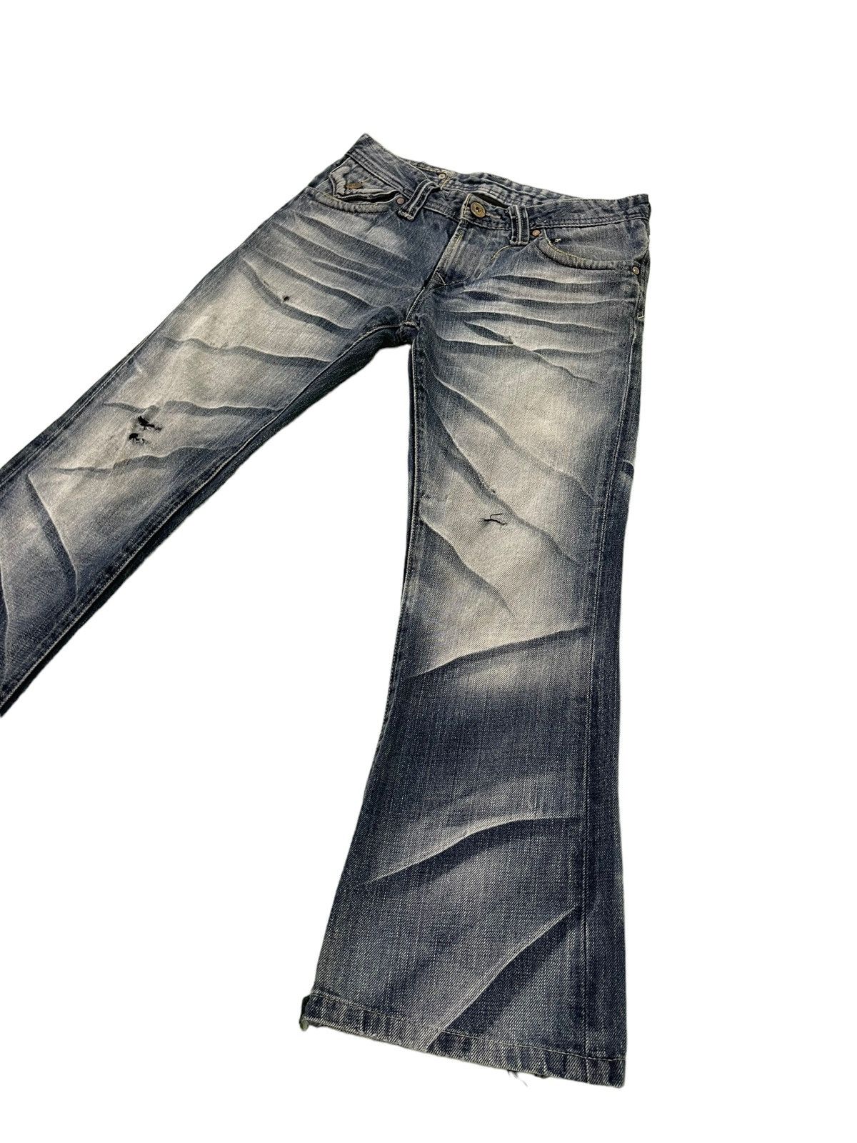 Japanese Brand Flare Jeans Army of No Acid Wash Low Rise Boot Cut 4🟦4 Size US 29 - 12 Thumbnail