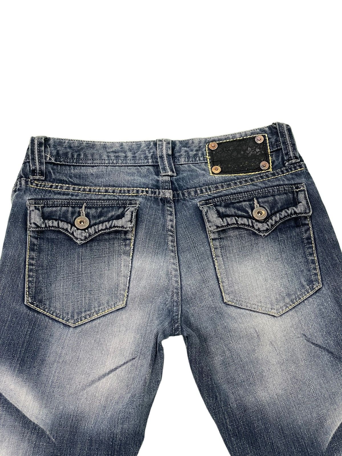 Japanese Brand Flare Jeans Army of No Acid Wash Low Rise Boot Cut 4🟦4 Size US 29 - 8 Thumbnail