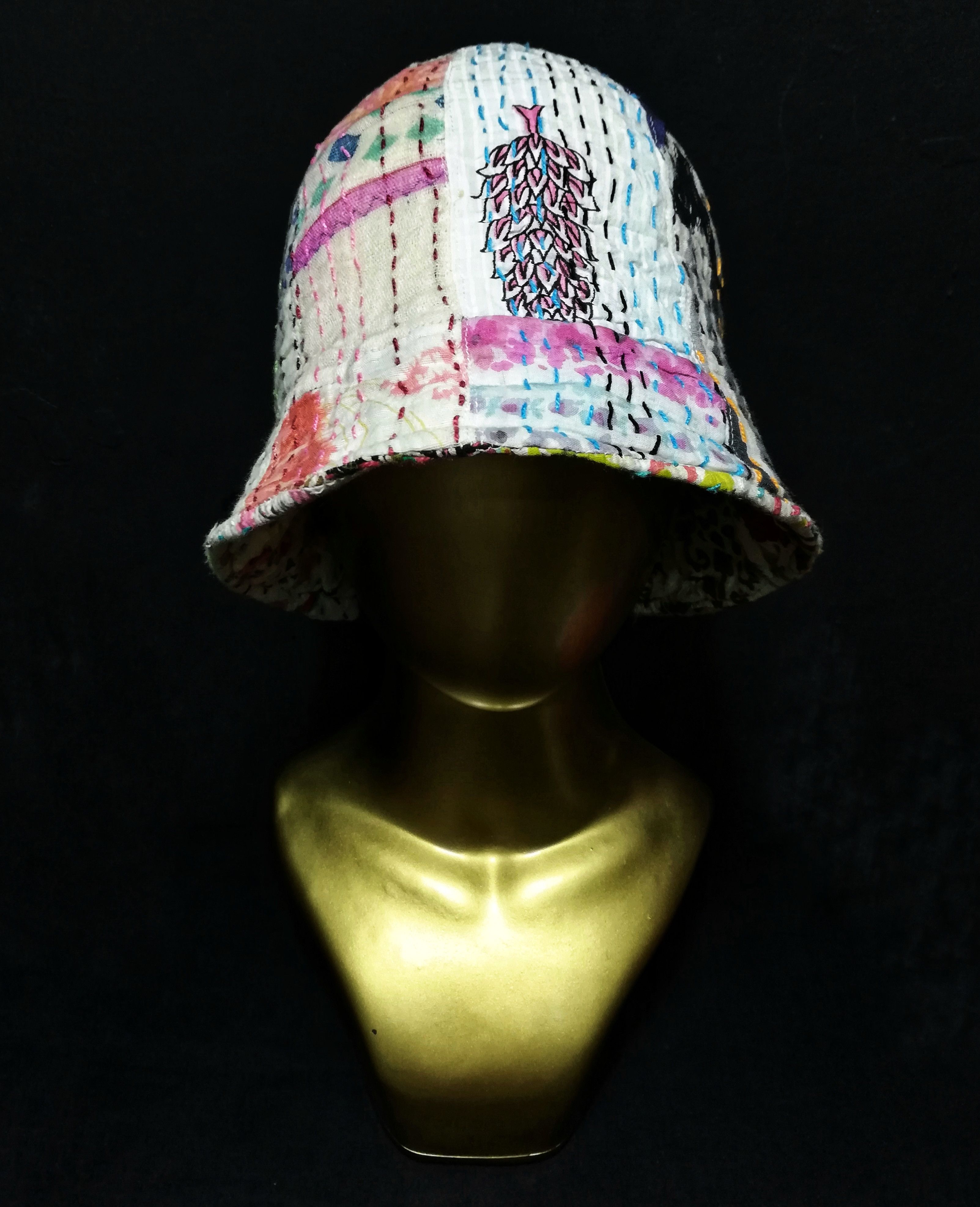 Art Comes First × Vintage 🔥GRAIL RARE! Traditional ICT Kerchief Kofu Boro Bucket Hat Size ONE SIZE - 3 Thumbnail
