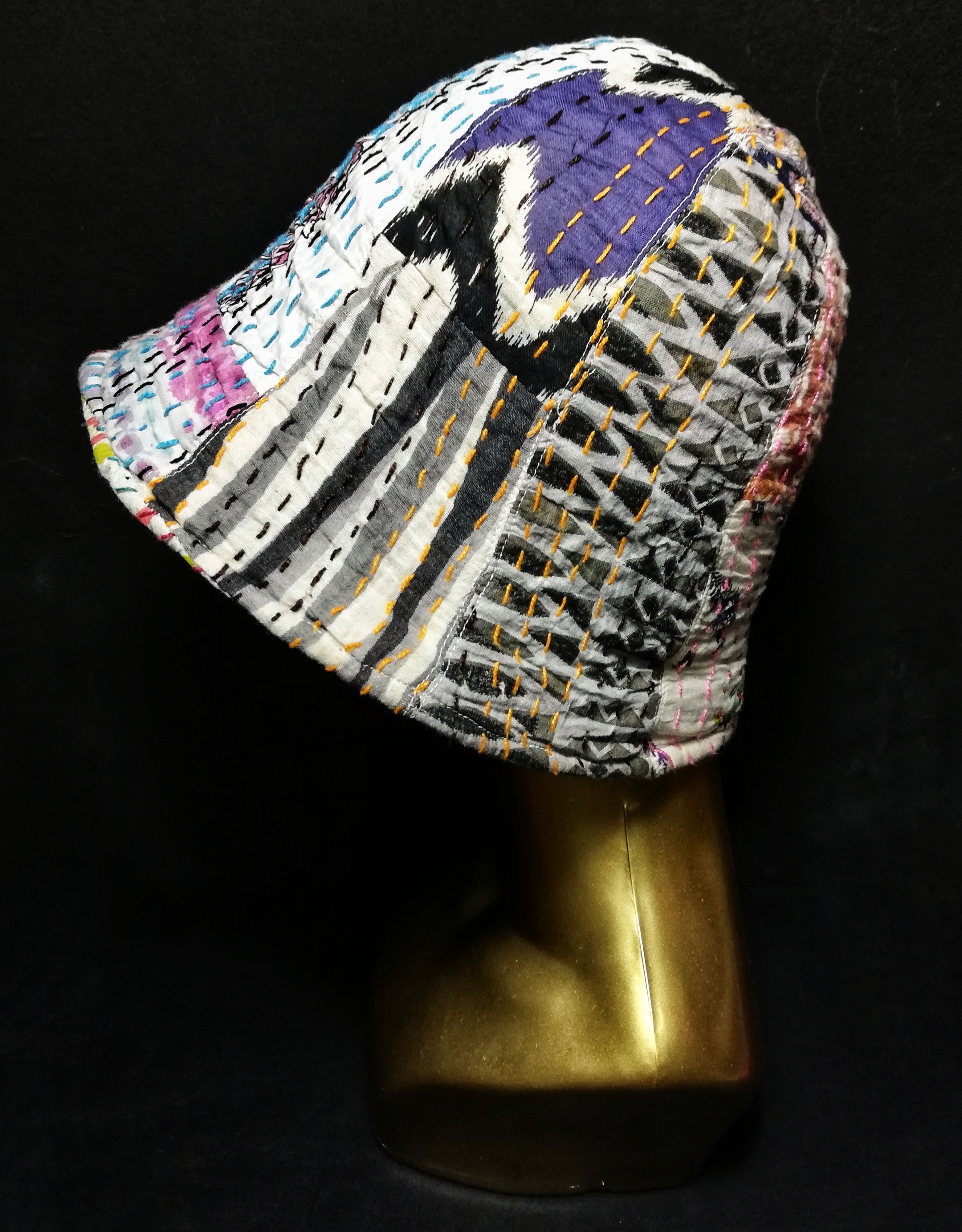 Art Comes First × Vintage 🔥GRAIL RARE! Traditional ICT Kerchief Kofu Boro Bucket Hat Size ONE SIZE - 5 Thumbnail