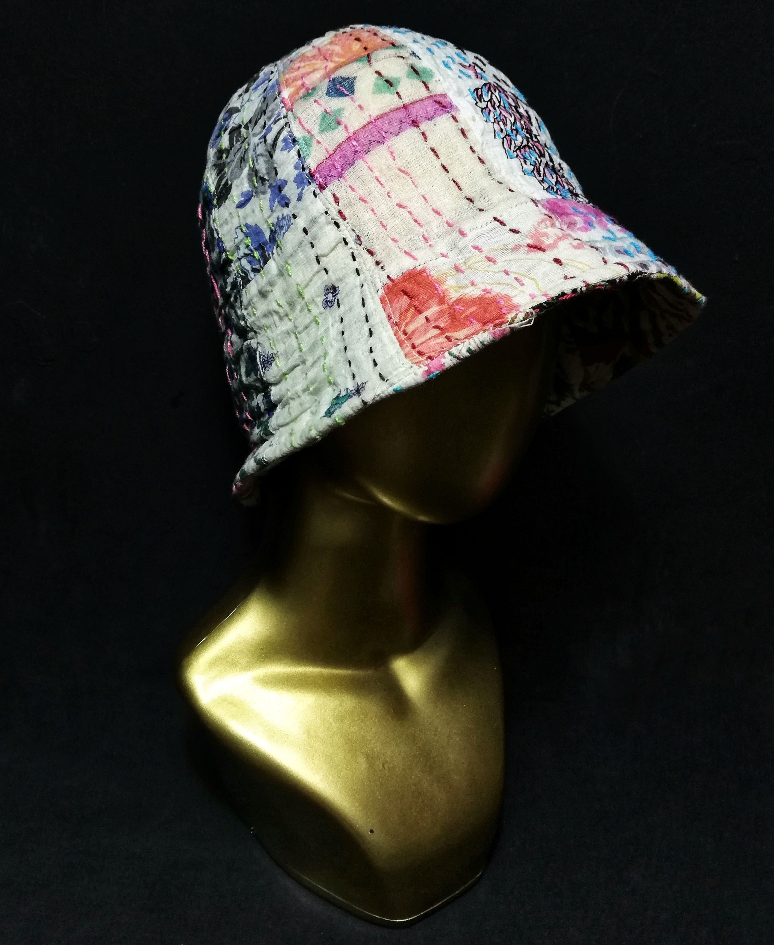 Art Comes First × Vintage 🔥GRAIL RARE! Traditional ICT Kerchief Kofu Boro Bucket Hat Size ONE SIZE - 2 Thumbnail