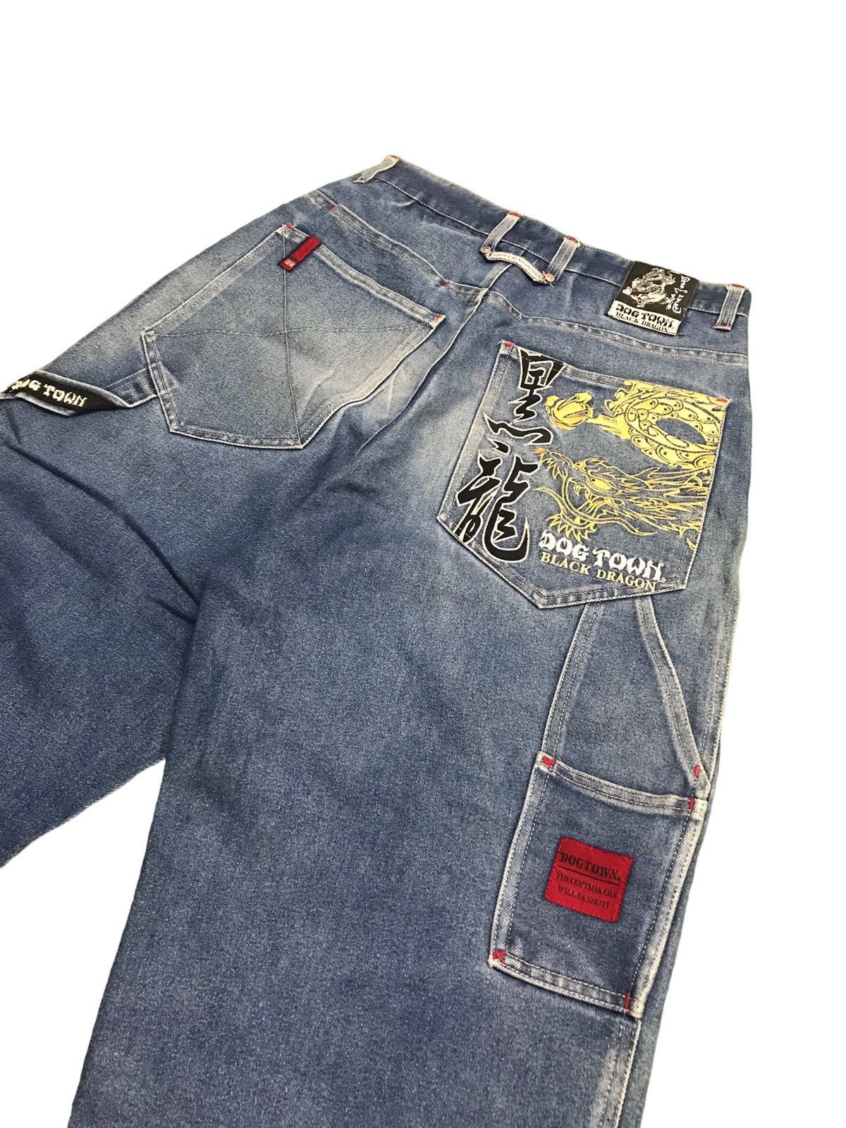 Vintage Vintage Dogtown Black Dragon Embroidered Baggy Jeans Size US 30 / EU 46 - 13 Thumbnail