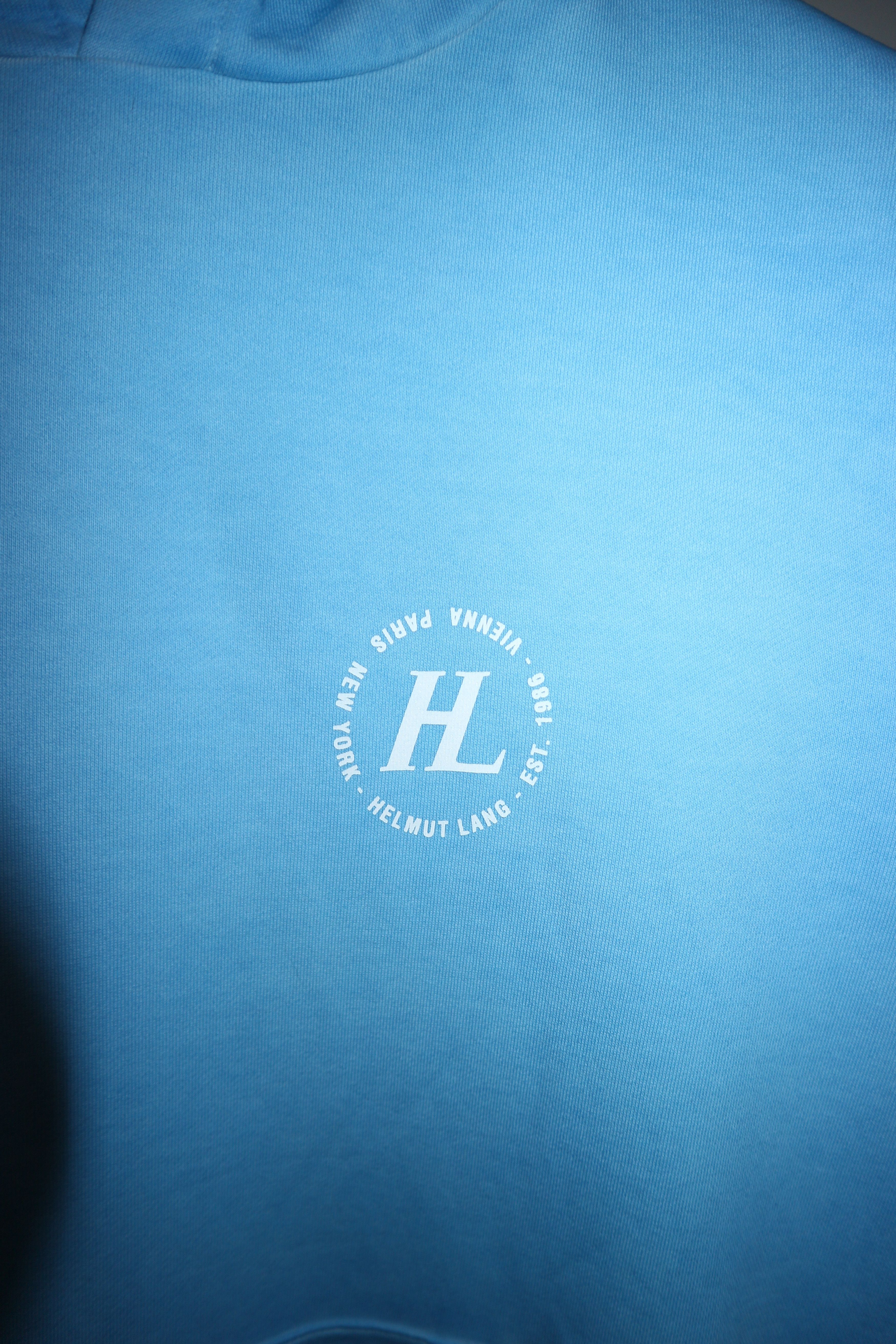 Helmut Lang Blue logo print hoodie Size US L / EU 52-54 / 3 - 3 Thumbnail