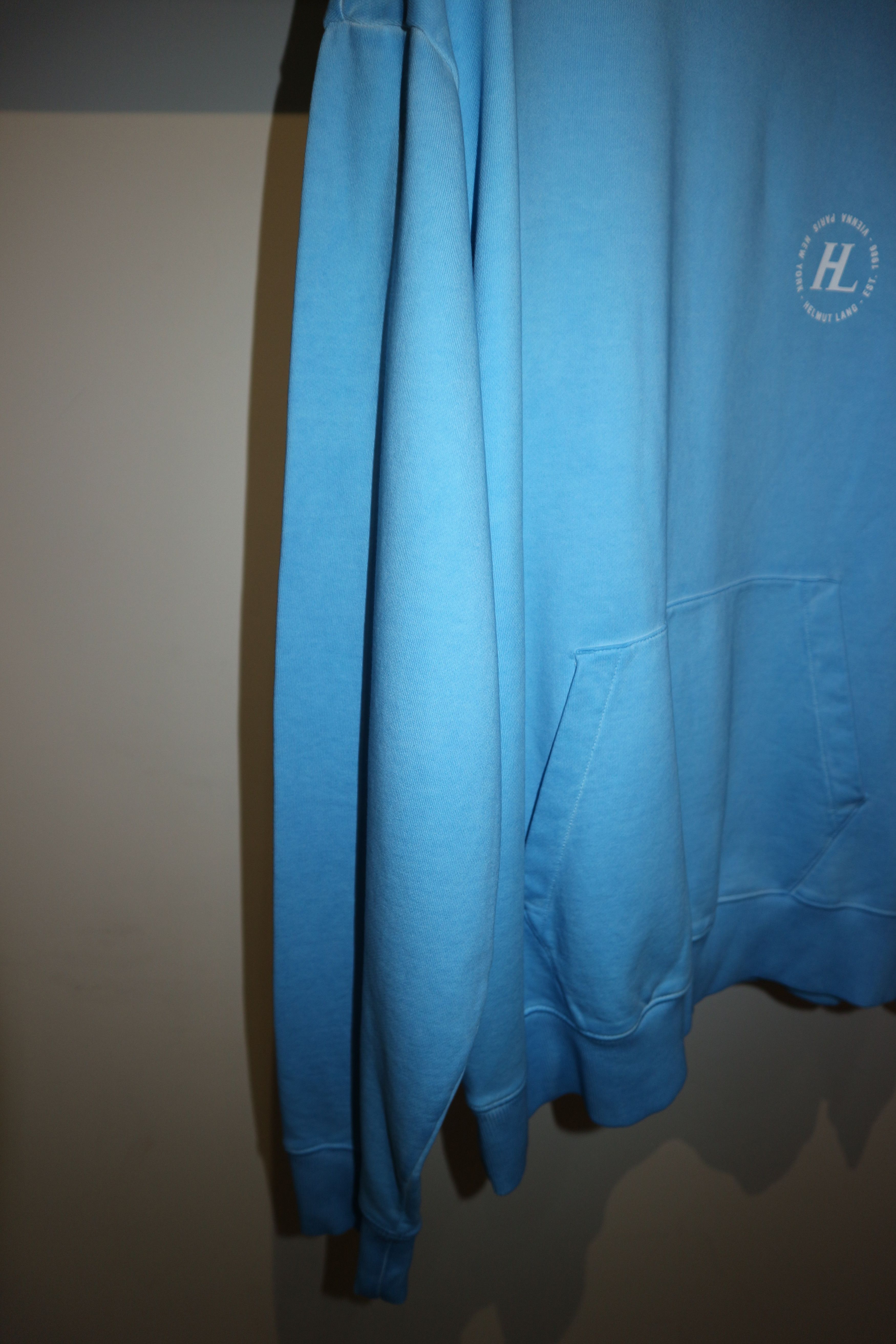 Helmut Lang Blue logo print hoodie Size US L / EU 52-54 / 3 - 4 Thumbnail