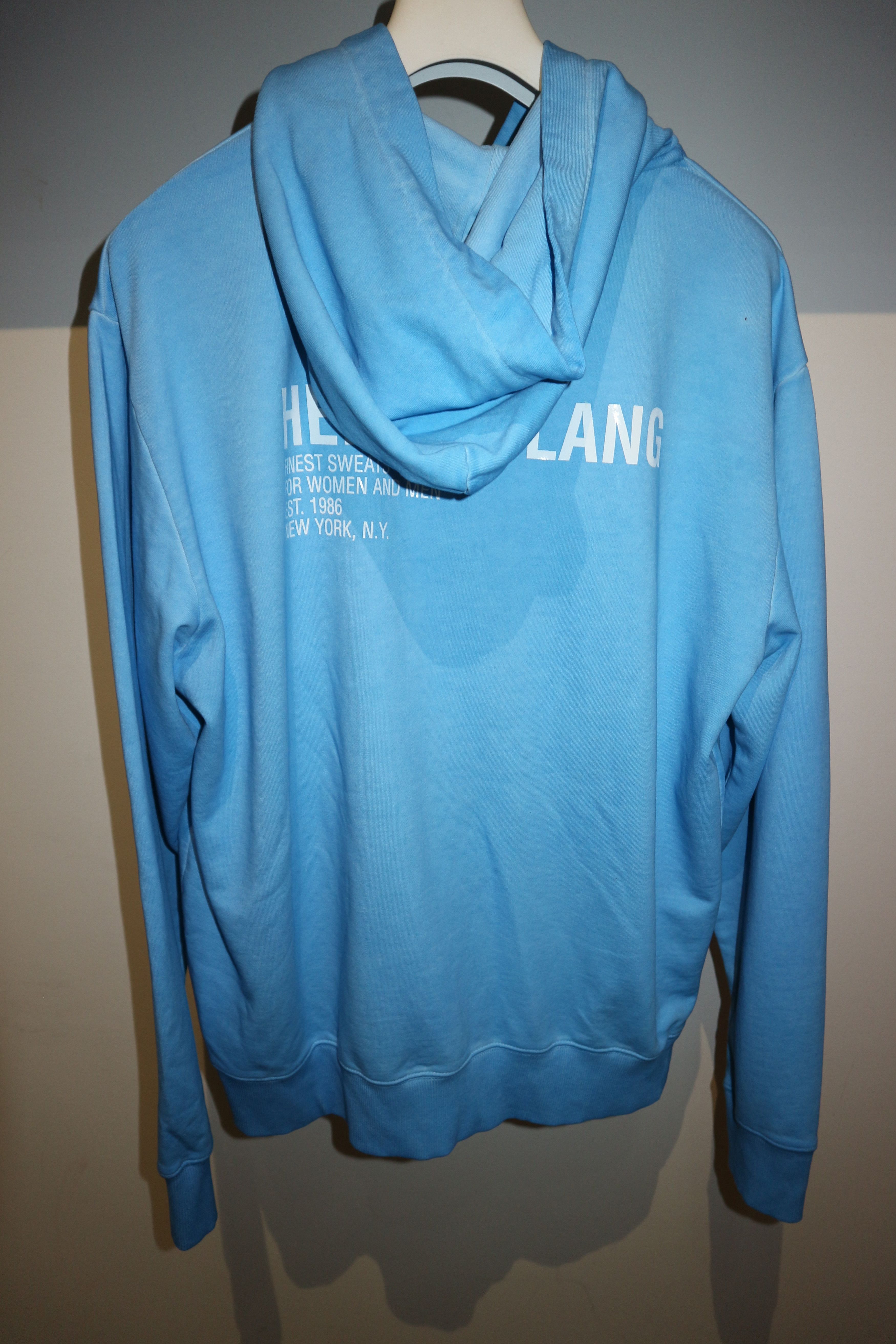 Helmut Lang Blue logo print hoodie Size US L / EU 52-54 / 3 - 7 Thumbnail