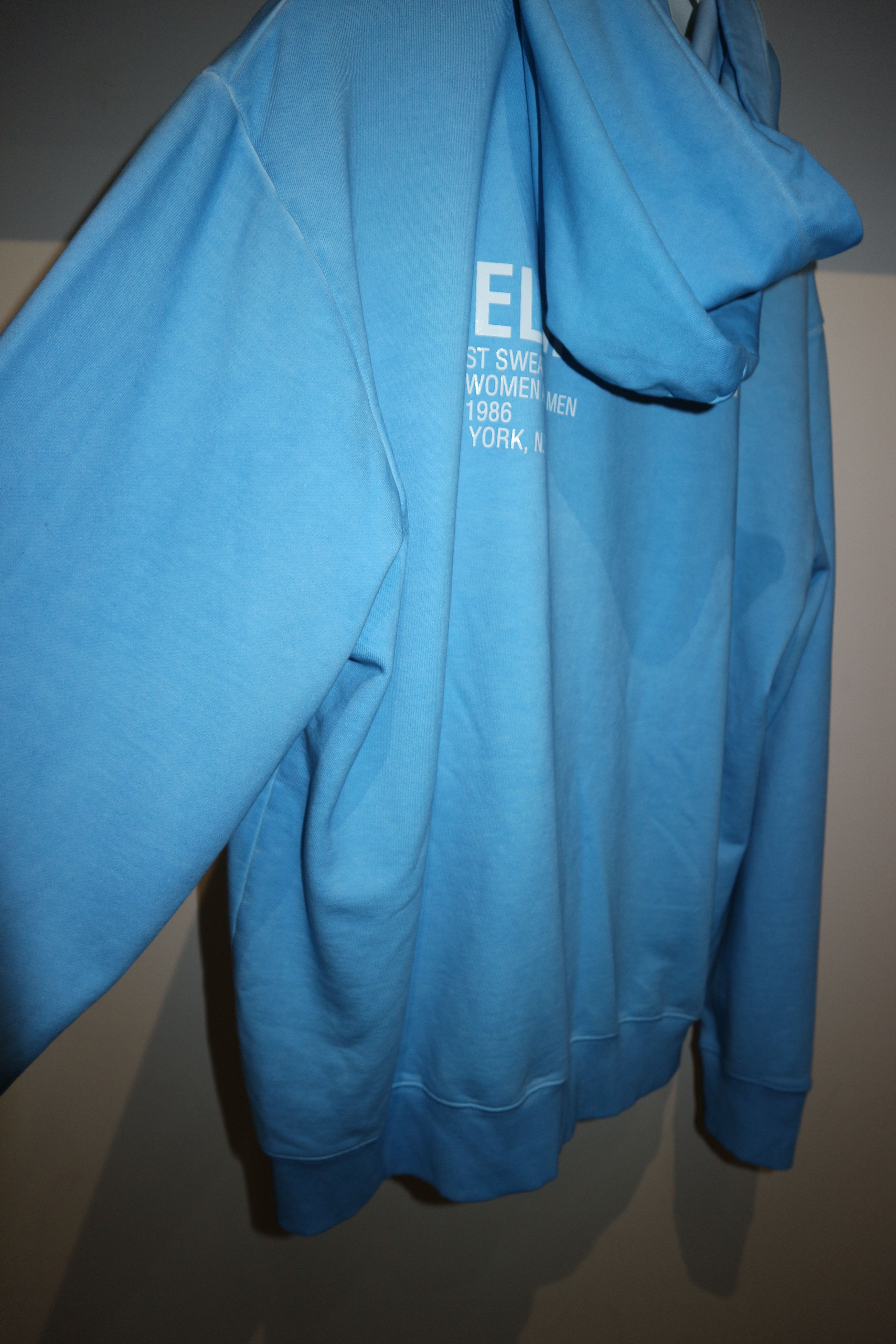 Helmut Lang Blue logo print hoodie Size US L / EU 52-54 / 3 - 9 Thumbnail