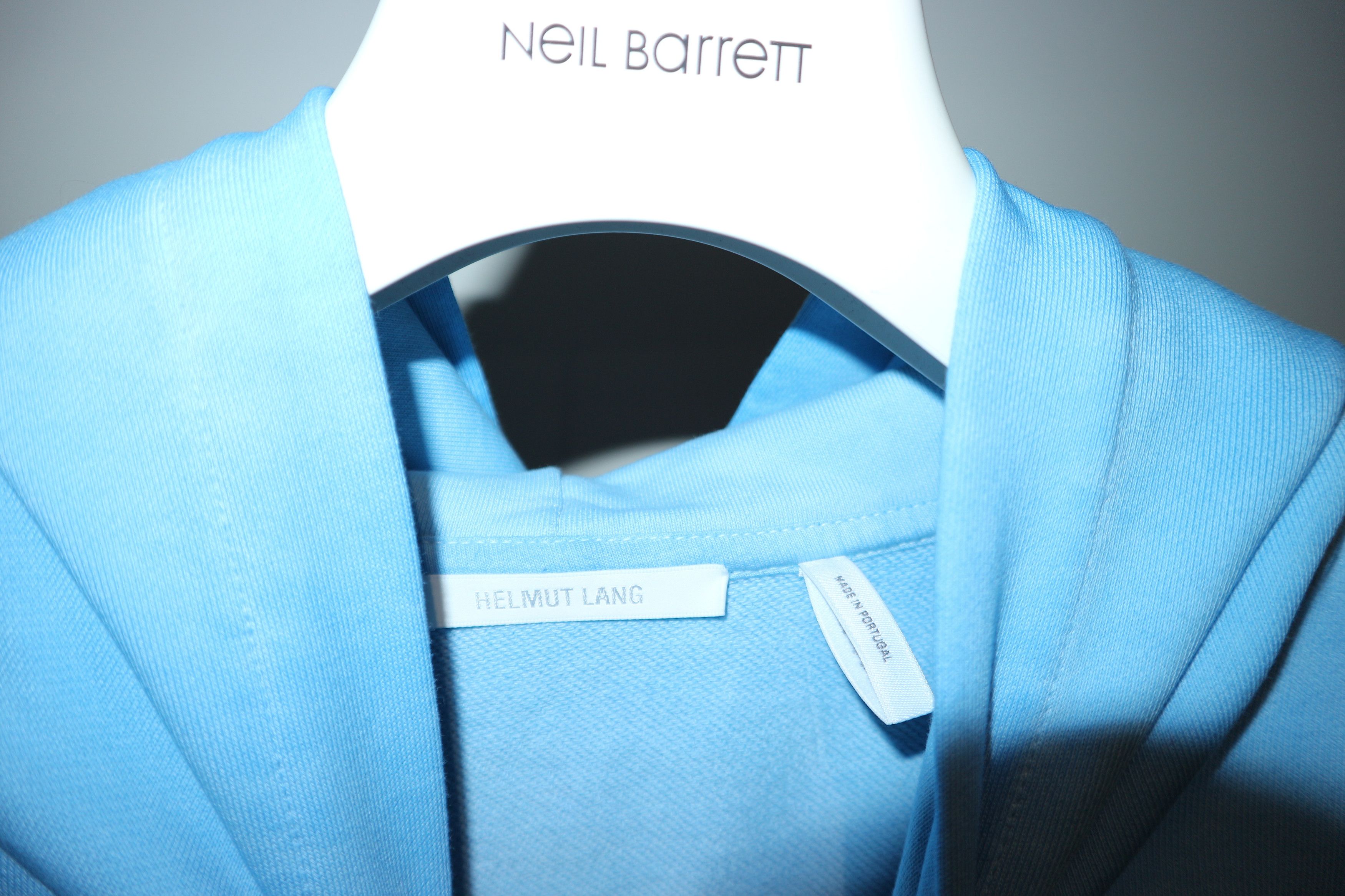 Helmut Lang Blue logo print hoodie Size US L / EU 52-54 / 3 - 10 Thumbnail