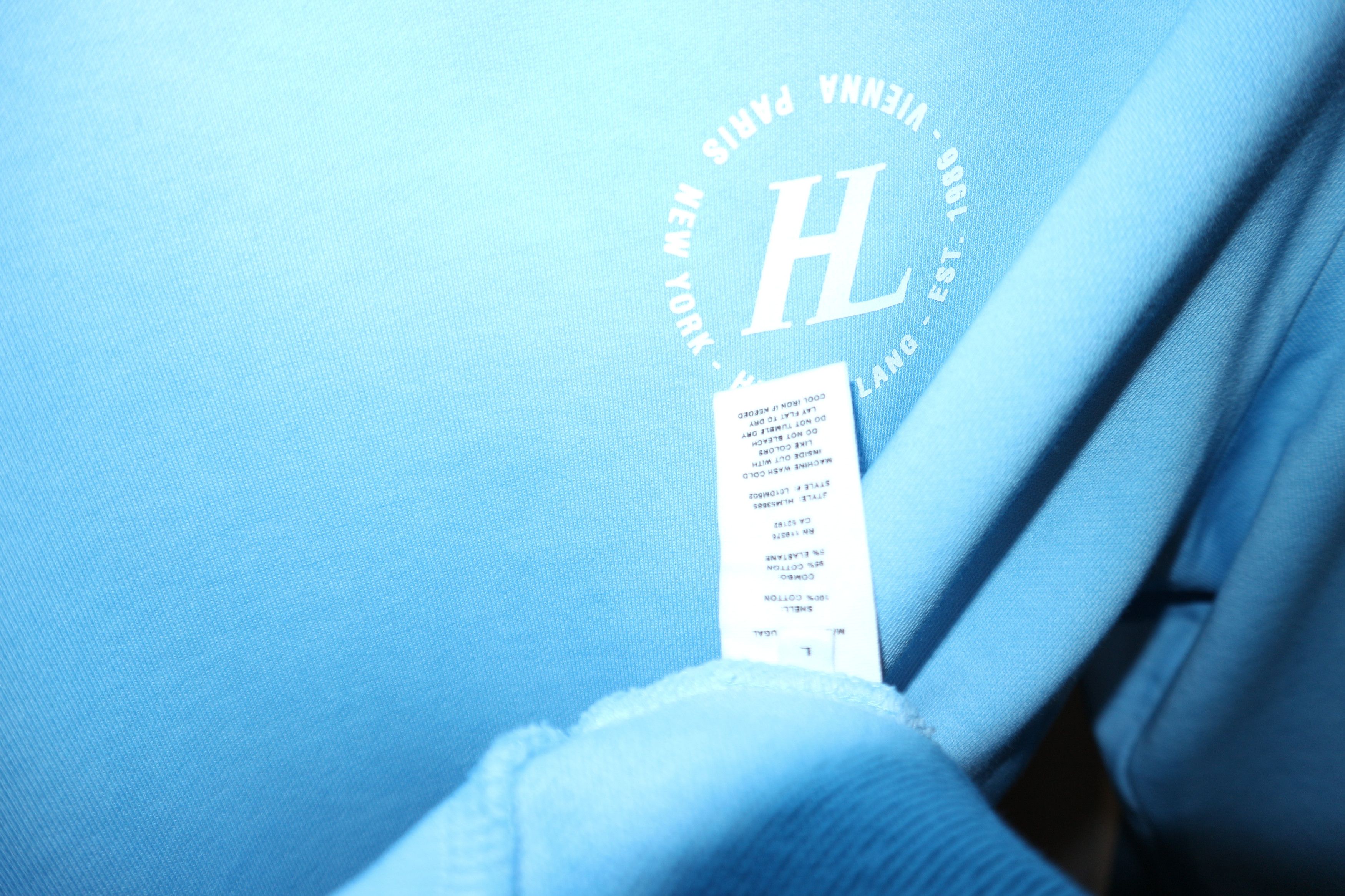 Helmut Lang Blue logo print hoodie Size US L / EU 52-54 / 3 - 11 Thumbnail