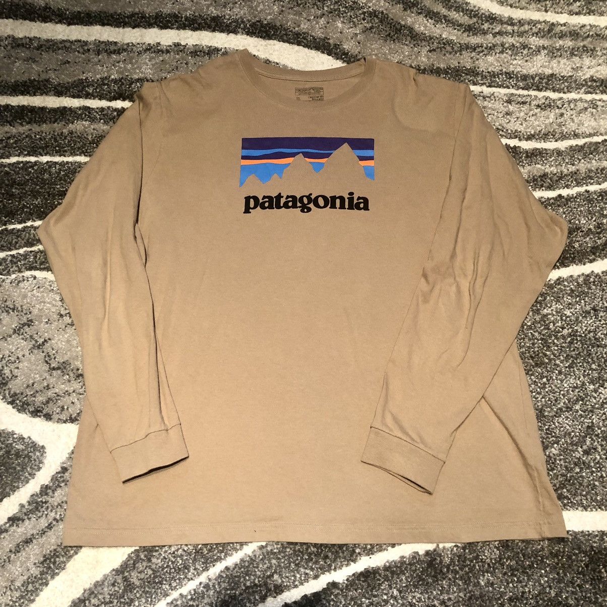 Patagonia Patagonia sand long sleeve big logo t shirt | Grailed