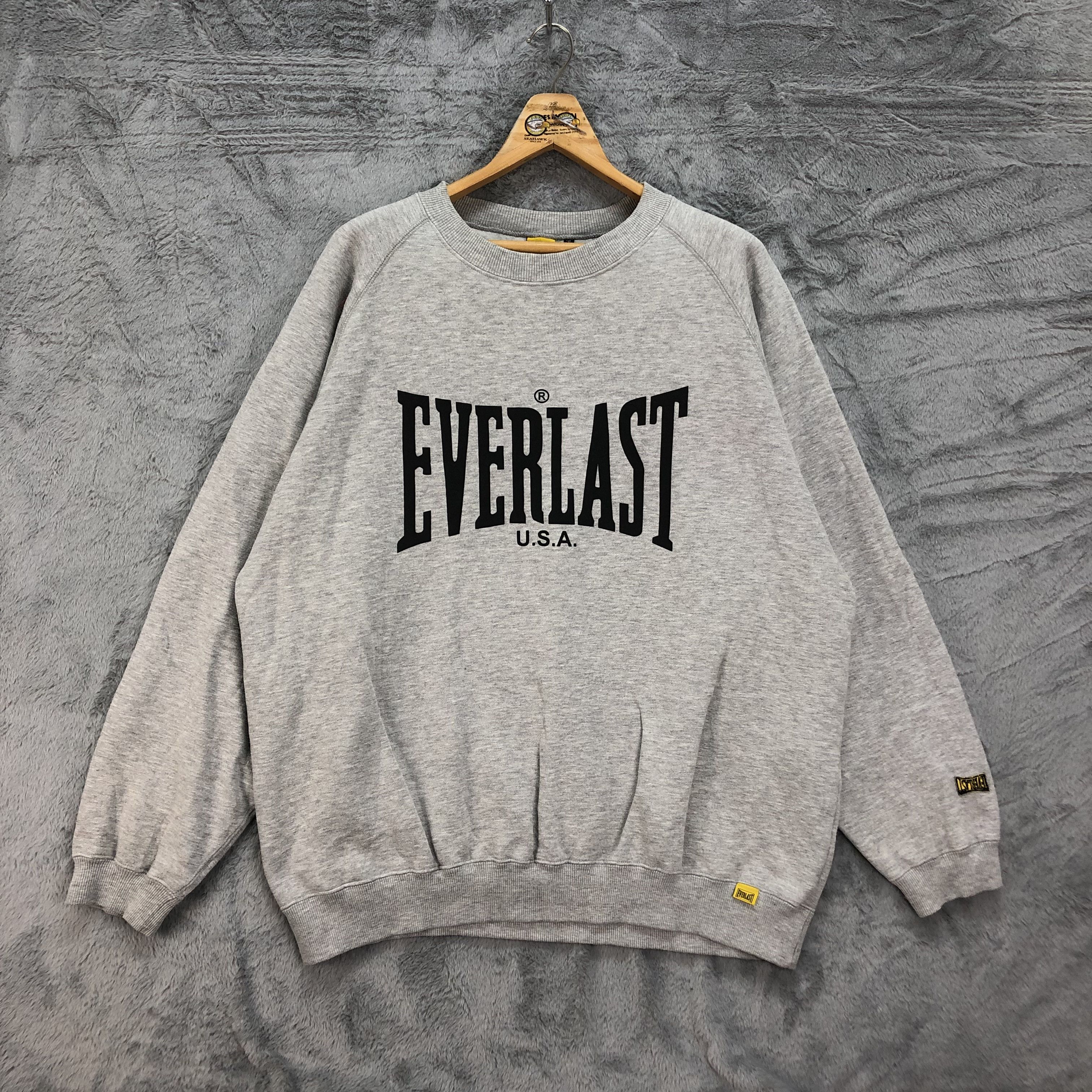 image of Everlast Usa Big Logo Sweatshirts 4575-159 in Grey, Men's (Size XL)