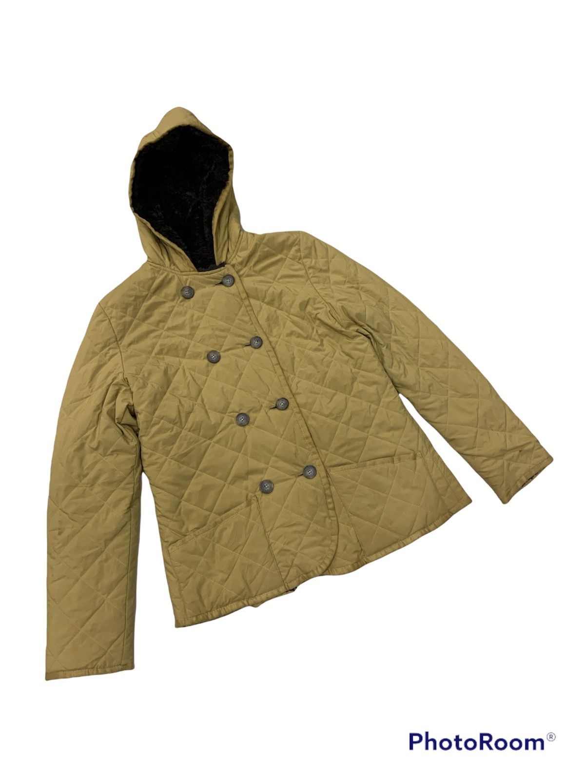 image of Yohji Yamamoto Ined Minamiaoyama By Yohji Fleece Lining Quilted Jacket in Beige, Men's (Size XS)