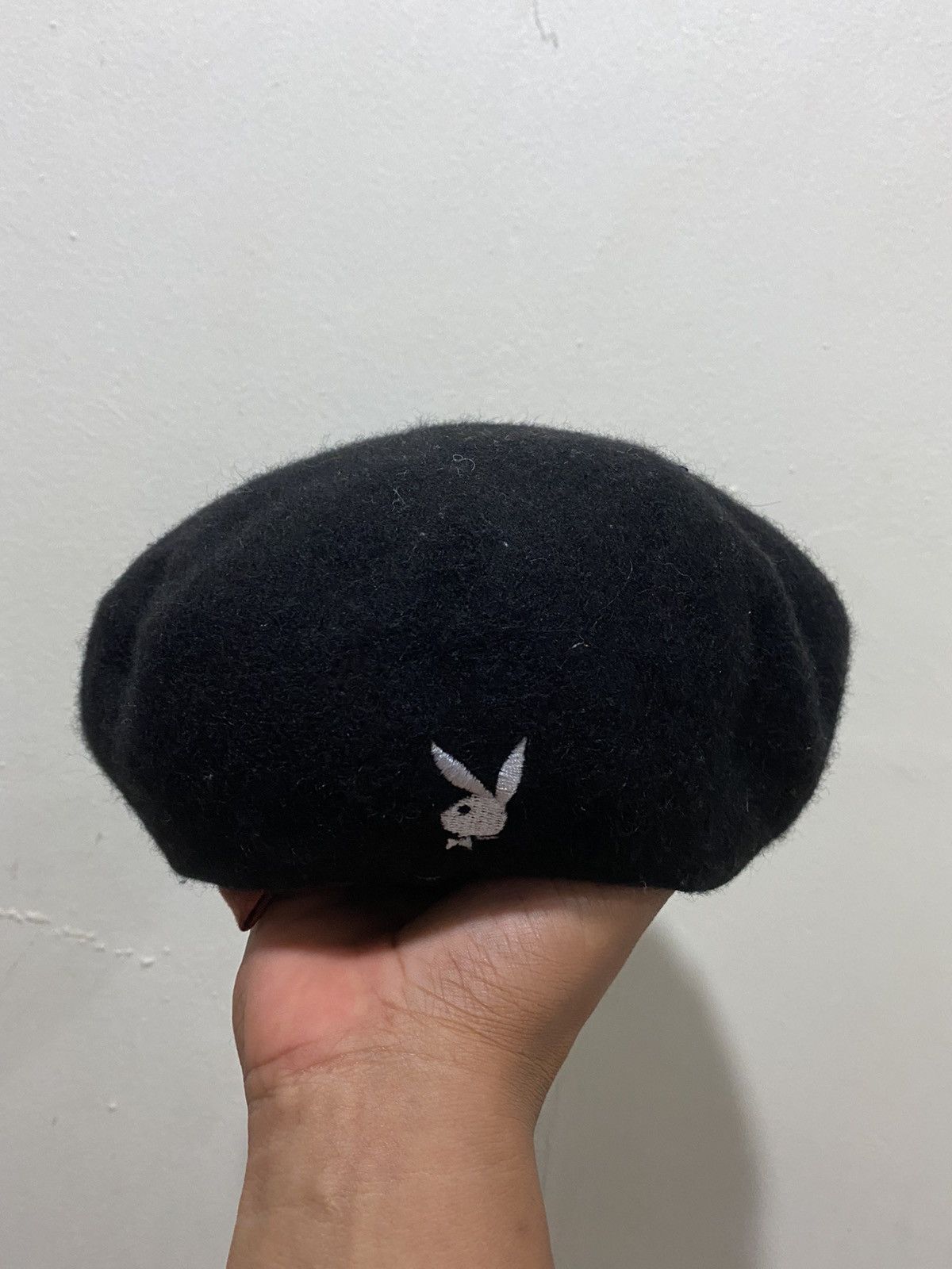 image of Vintage Playboy Beret Hat in Black, Men's