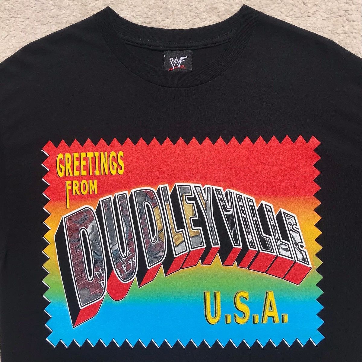 image of Vintage 2002 Dudley Boyz Dudleyville Tee in Black, Men's (Size Large)