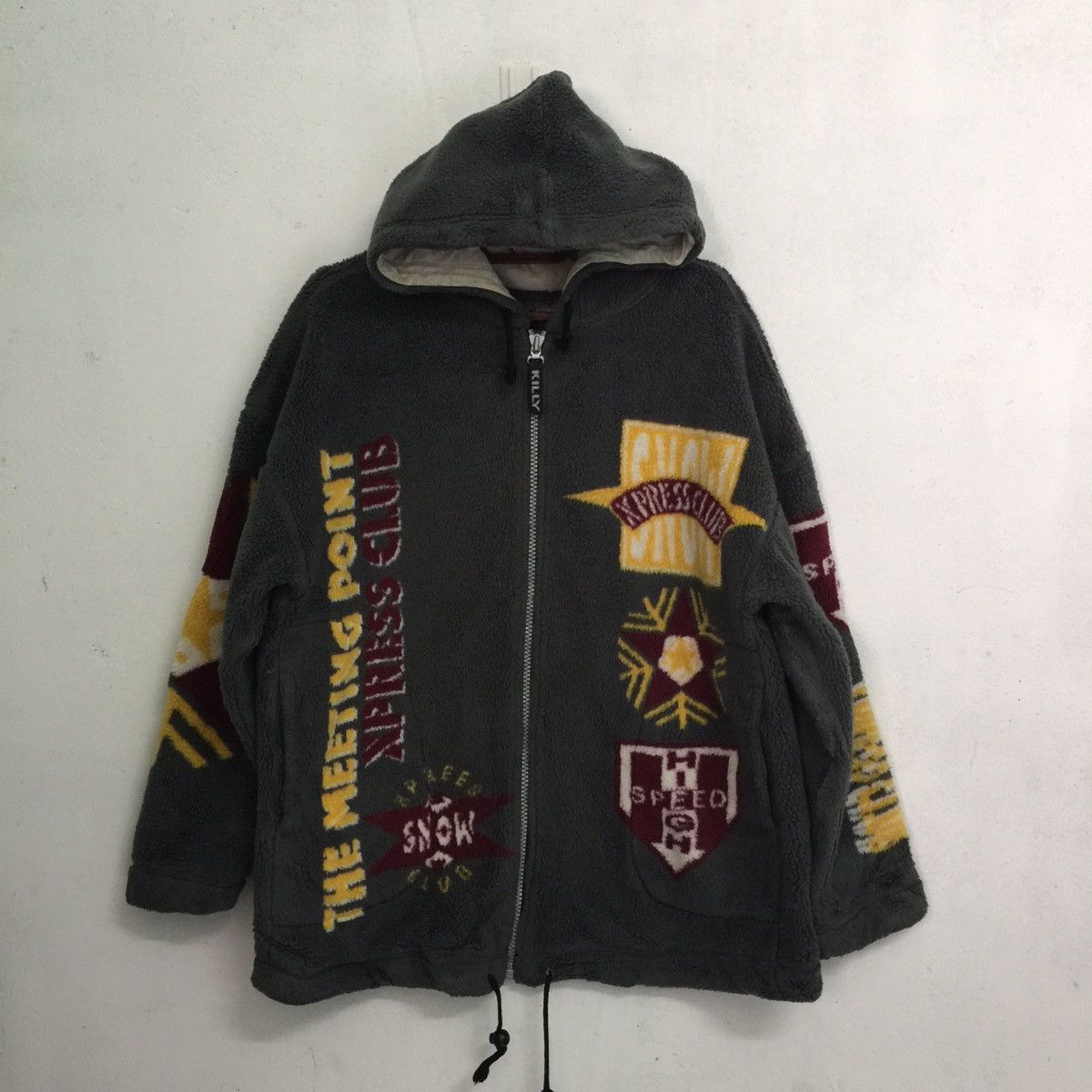 Jean claude killy Japanese brand fleece zip jacket hoodie